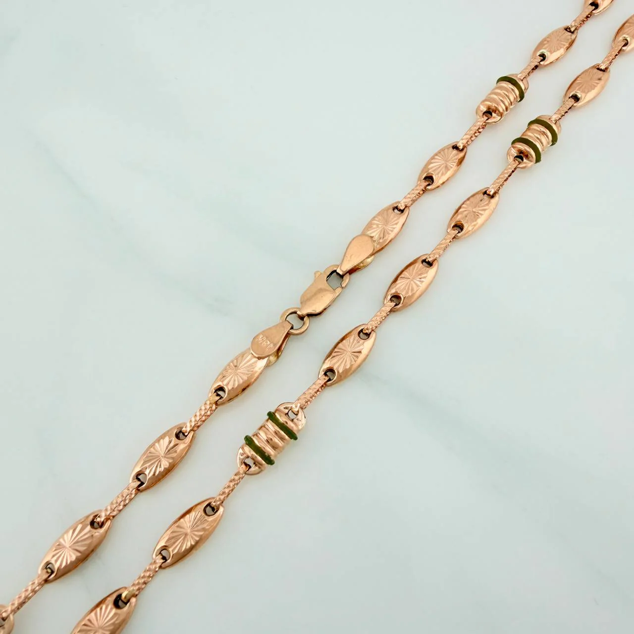 Cadena Rustico Eslabon 10.5gr / 51cm / 4.4mm Oro Rosa 18K - Image 5