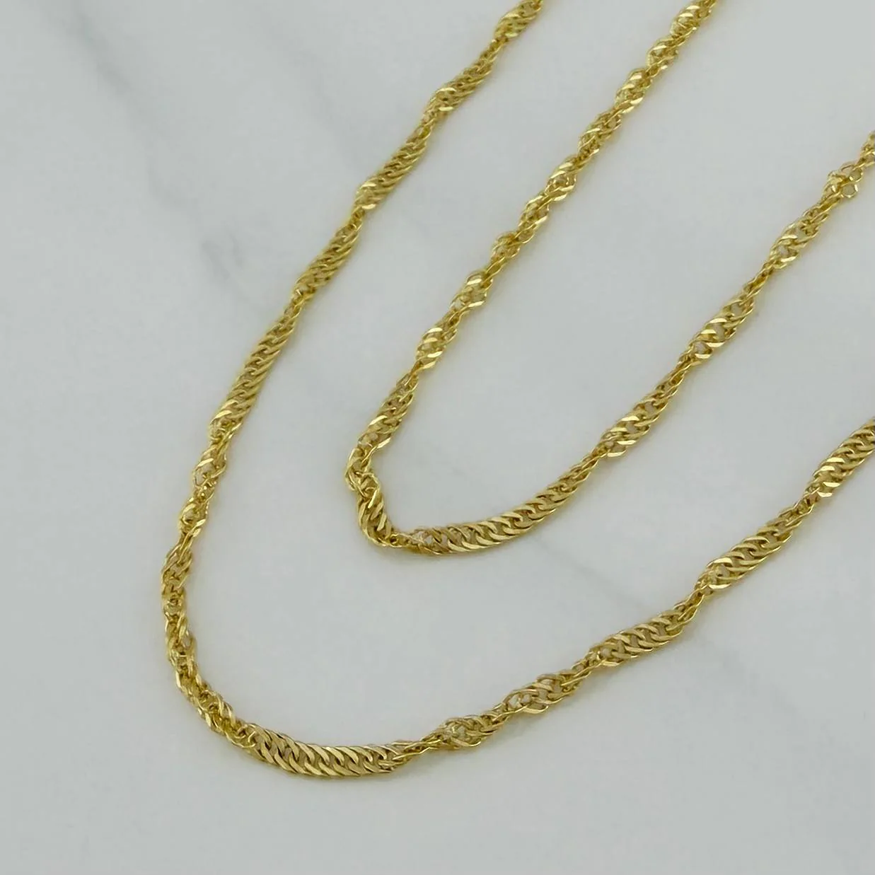Cadena Singapur 1.55 g / 55 cm / 1 mm Oro Amarillo 18K - Image 3