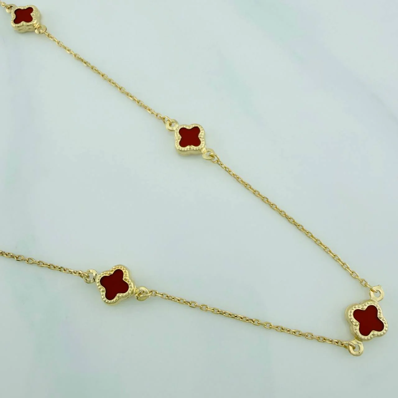 Cadena Trebol Aro Seguido 3.65gr / 45.2cm / 0.7mm Oro Amarillo +4 18K % - Image 2
