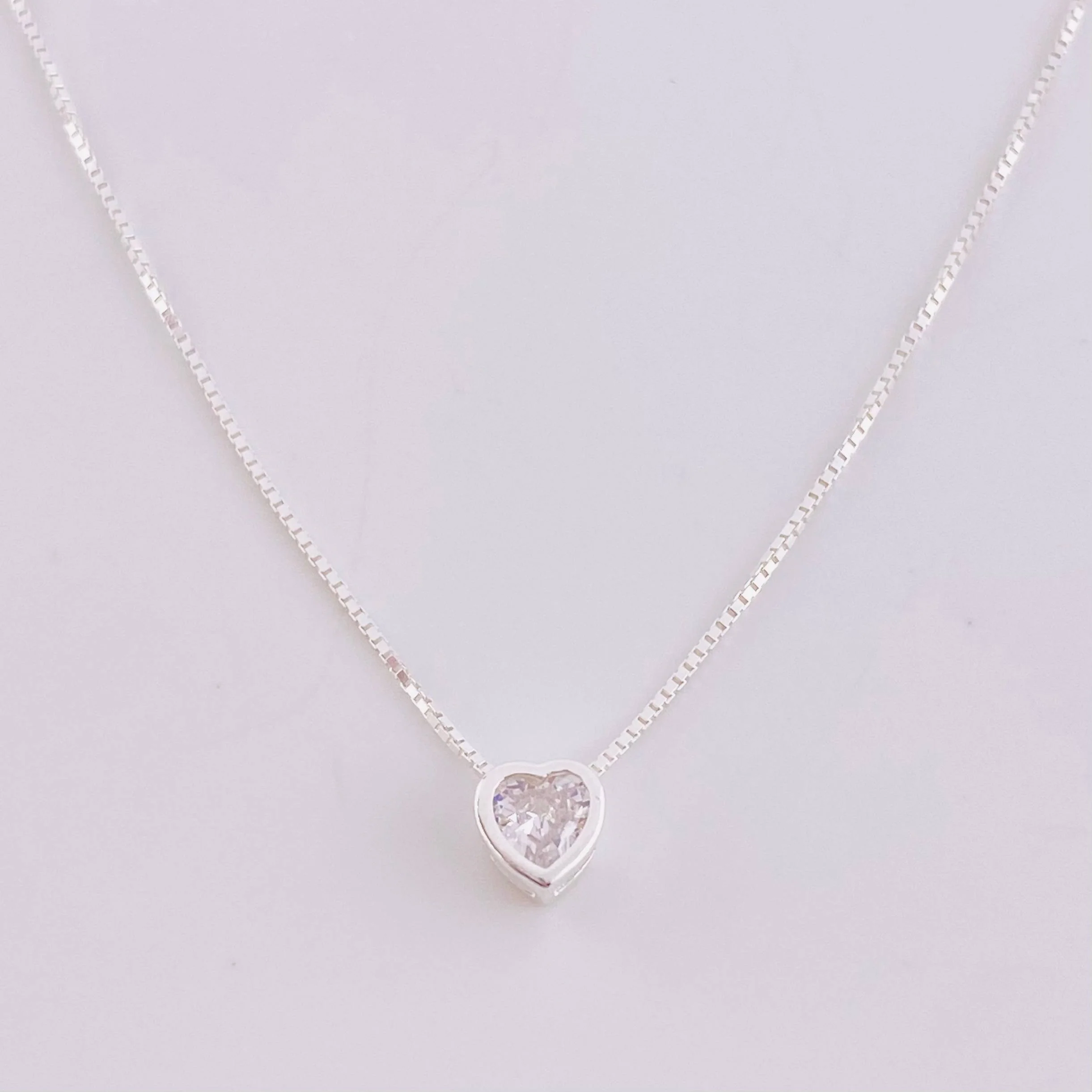 Cadena Veneciana Dije Corazón 1.85g / 46cm / 0.8mm Plata 925