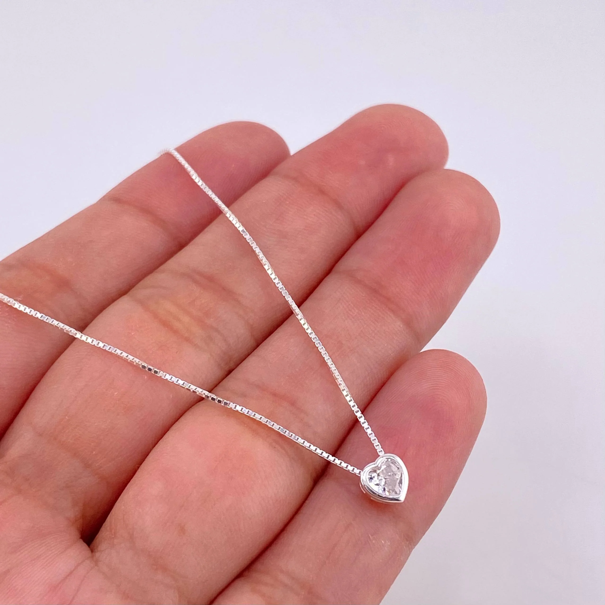 Cadena Veneciana Dije Corazón 1.85g / 46cm / 0.8mm Plata 925 - Image 4