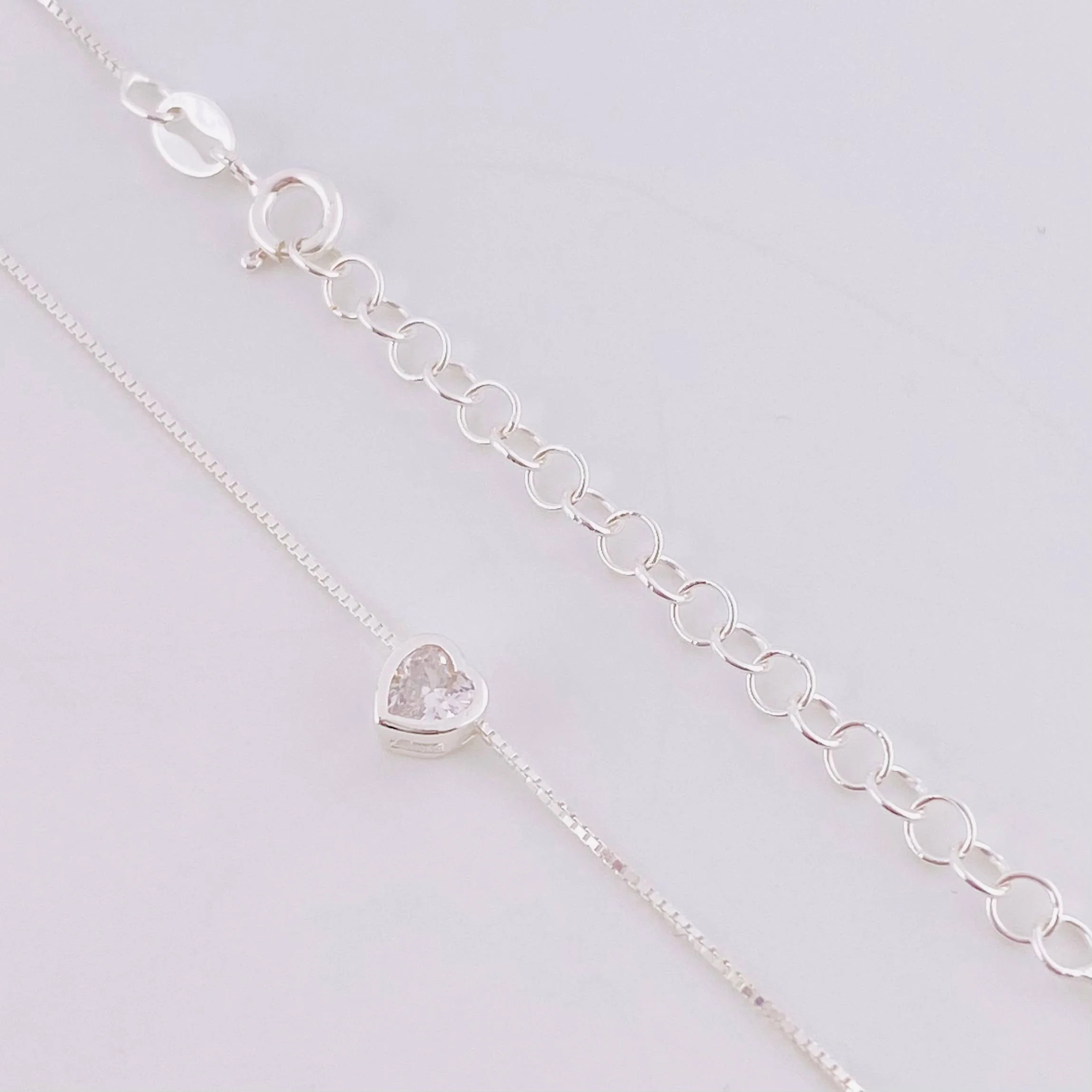 Cadena Veneciana Dije Corazón 1.8g / 45.8cm / 0.8mm Plata 925 - Image 2