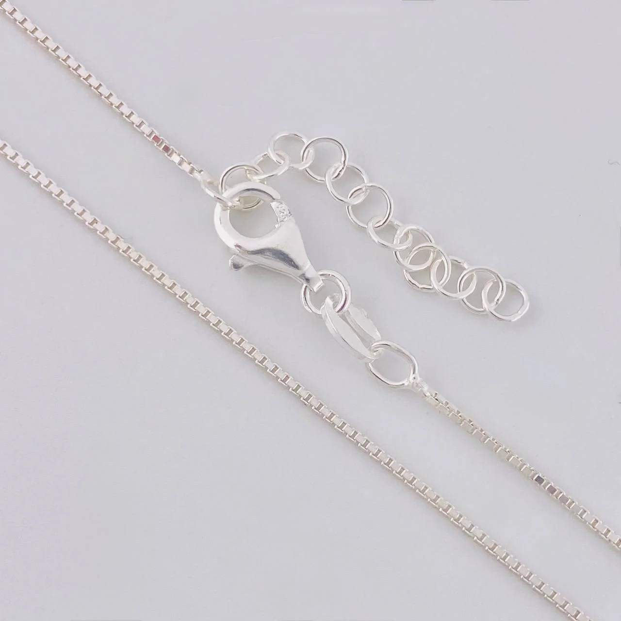Cadena Veneciana Dije Cuadrado 3.4g / 46cm / 0.8mm Plata 925 - Image 3