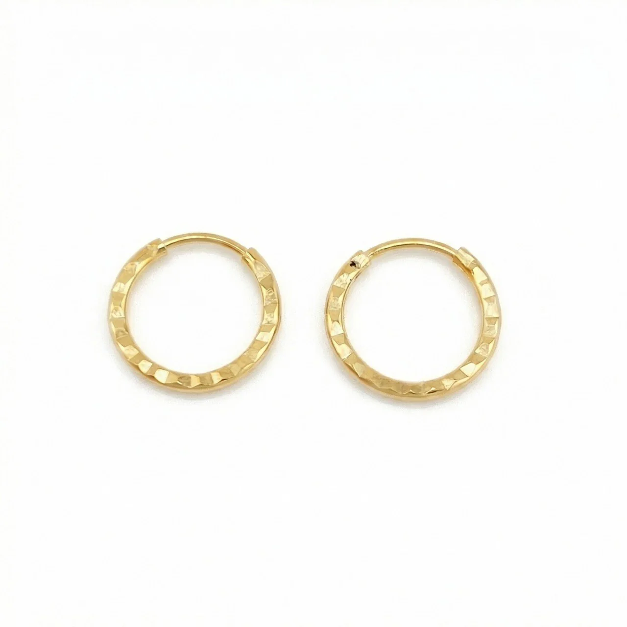 Candongas Aro Diamantado 0.4gr / 1cm / Oro Amarillo 18K *