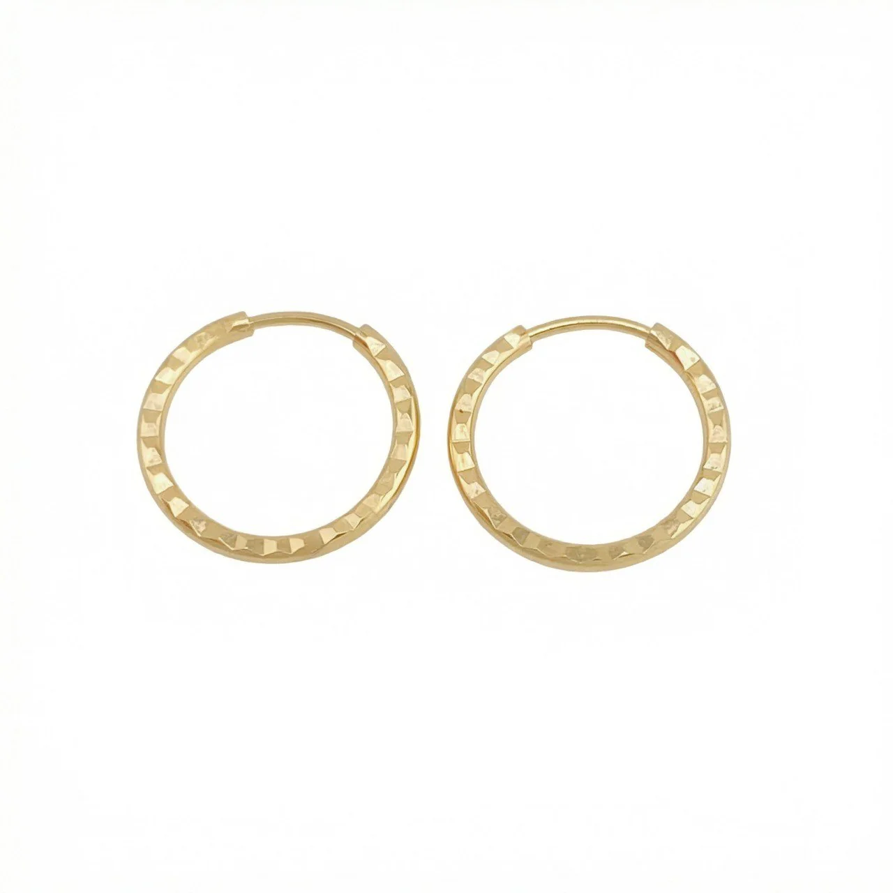 Candongas Aro Diamantado 0.6gr / 1.4cm / Oro Amarillo 18K
