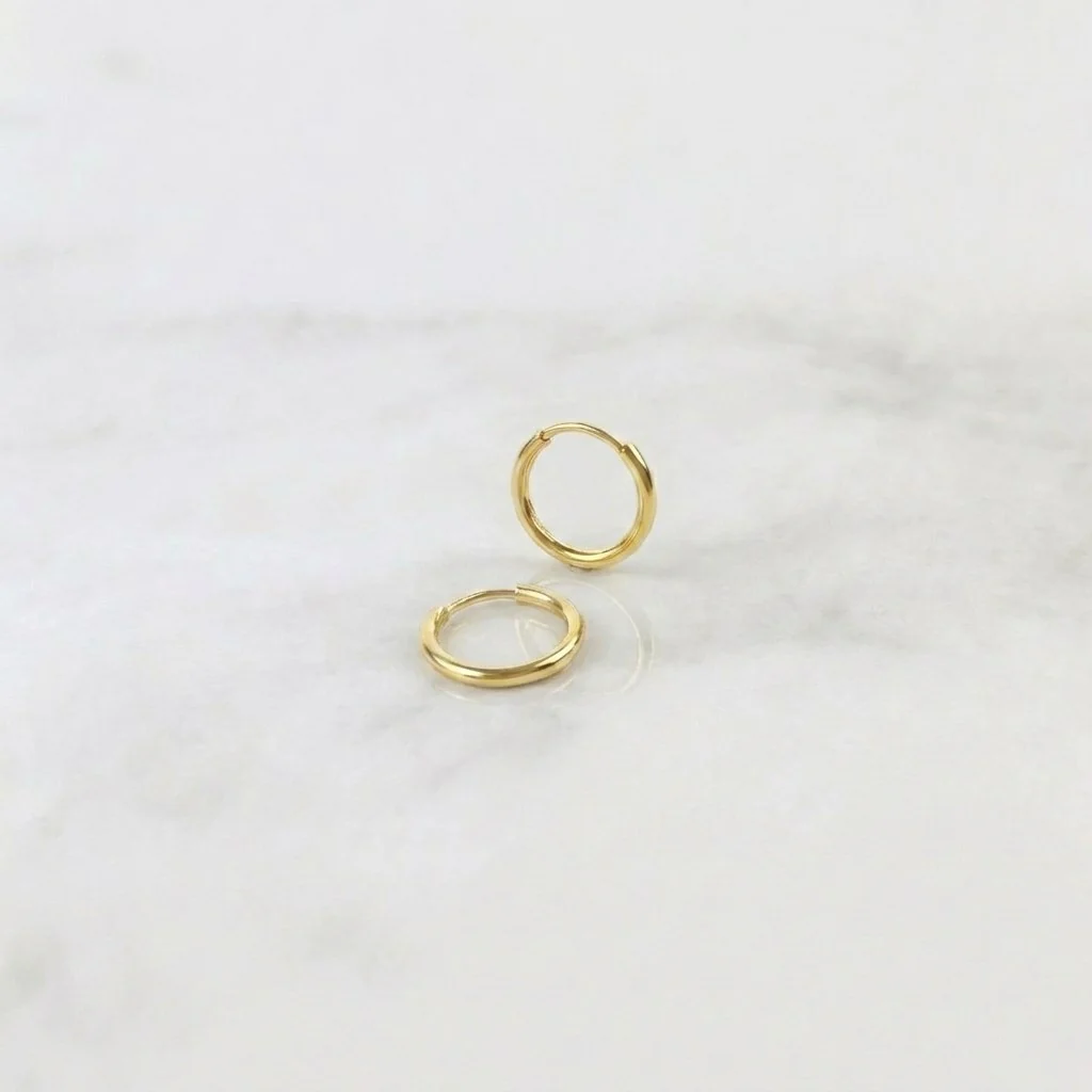 Candongas Aro Liso 0.4 g / 0.9 cm Oro Amarillo 18K