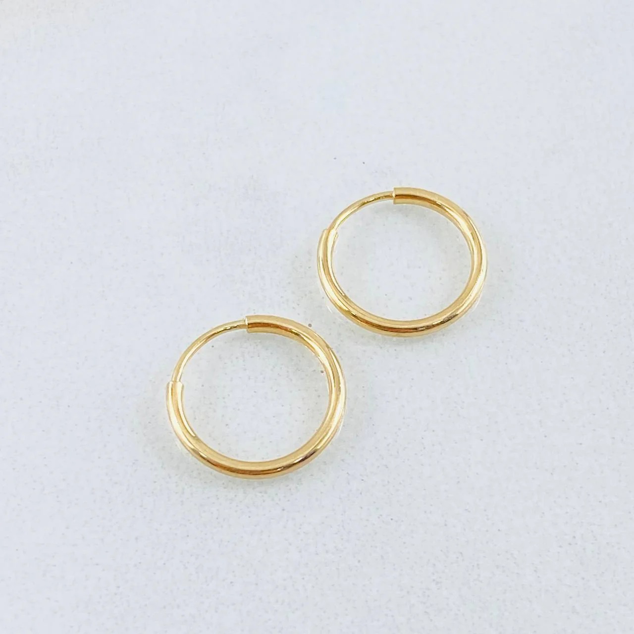Candongas Aro Liso 0.55 g / 1.2 cm Oro Amarillo 18K - Image 2