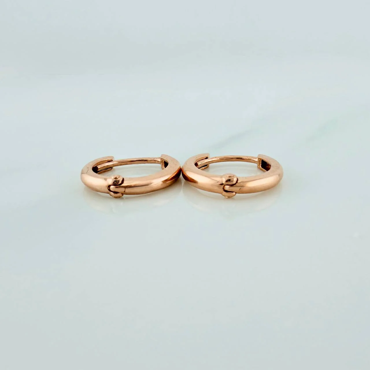 Candongas Aro Liso 1.6gr / 1.2cm / Oro Rosa 18K & - Image 2