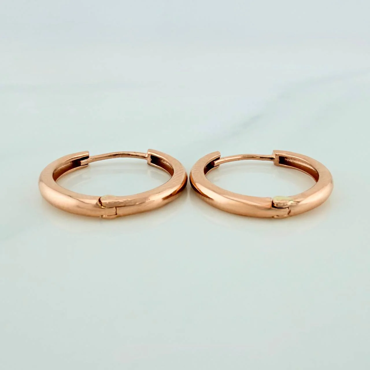 Candongas Aro Liso 2.95gr / 1.7cm / Oro Rosa 18K % - Image 2