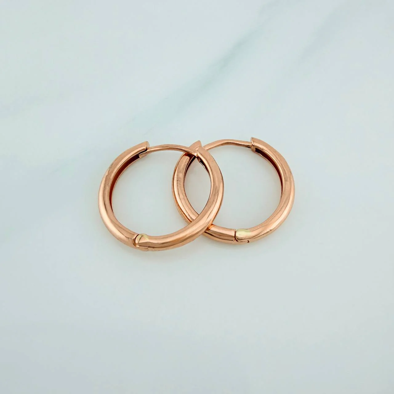 Candongas Aro Liso 2.95gr / 1.7cm / Oro Rosa 18K % - Image 3