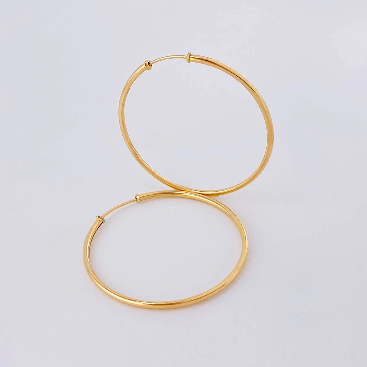 Candongas Aro Liso 3.5 g / 4 cm Oro Amarillo 18K - Image 3