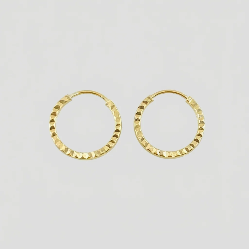 Candongas Aro Rayado 0.7 g / 1.3 cm Oro Amarillo 18K