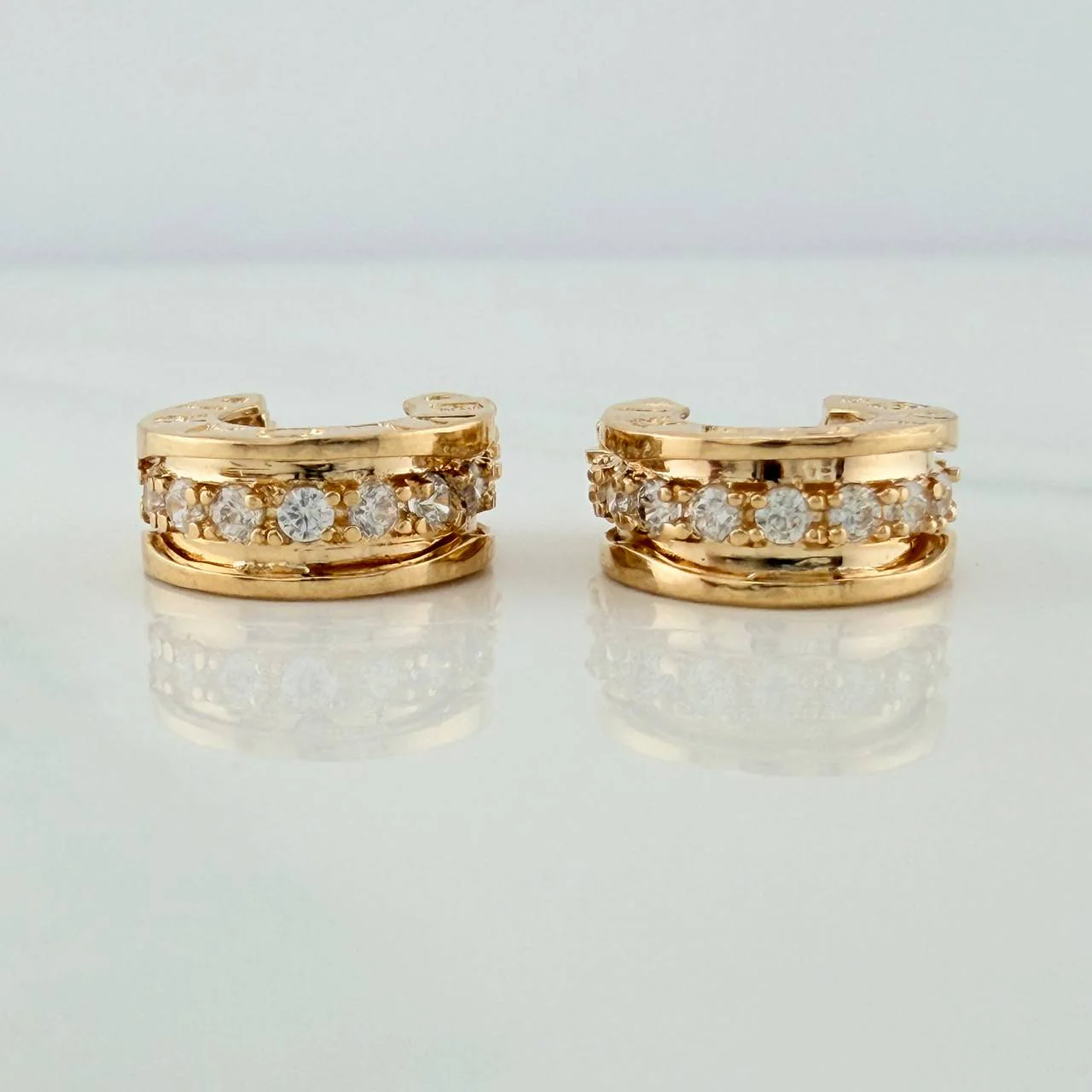 Candongas BV 4.85gr / 1.3cm / Oro Amarillo 18K $ - Image 2