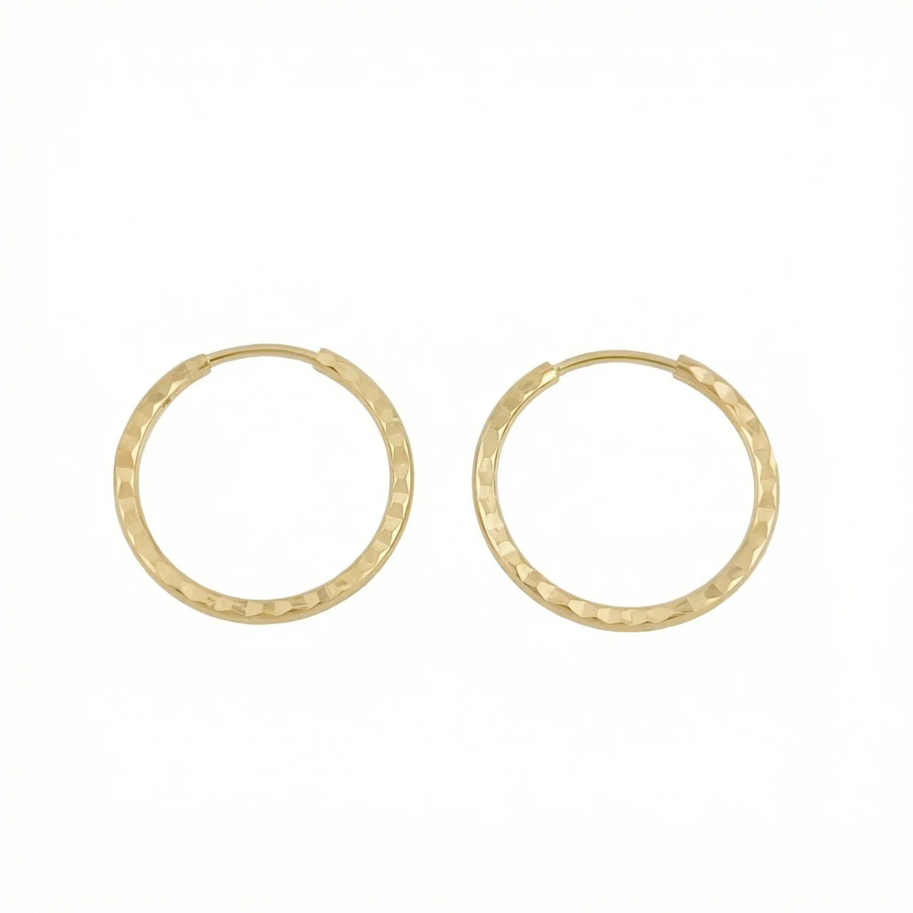 Candongas Aro Diamantado 0.7gr / 1.5cm / Oro Amarillo 18K ©