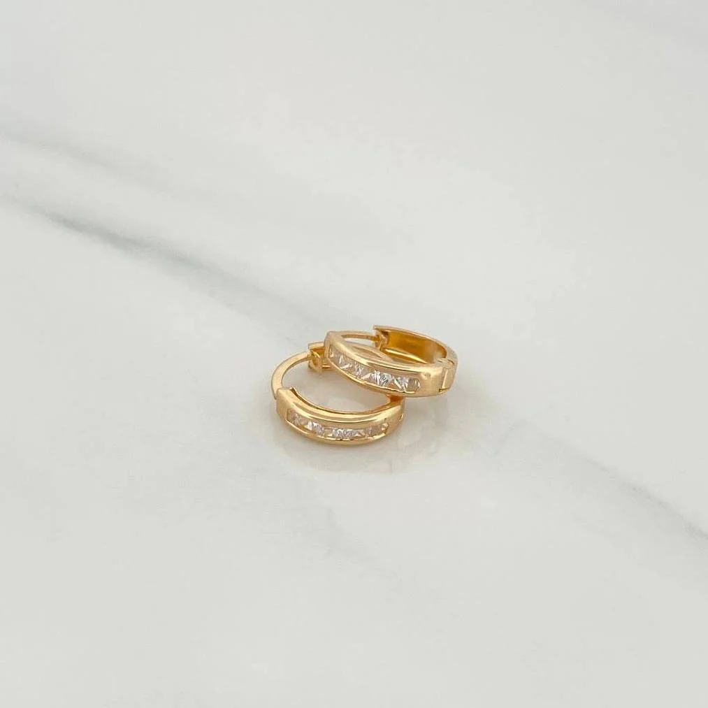 Candongas Carril 0.85 g / 1 cm Oro Amarillo 18K - Image 3