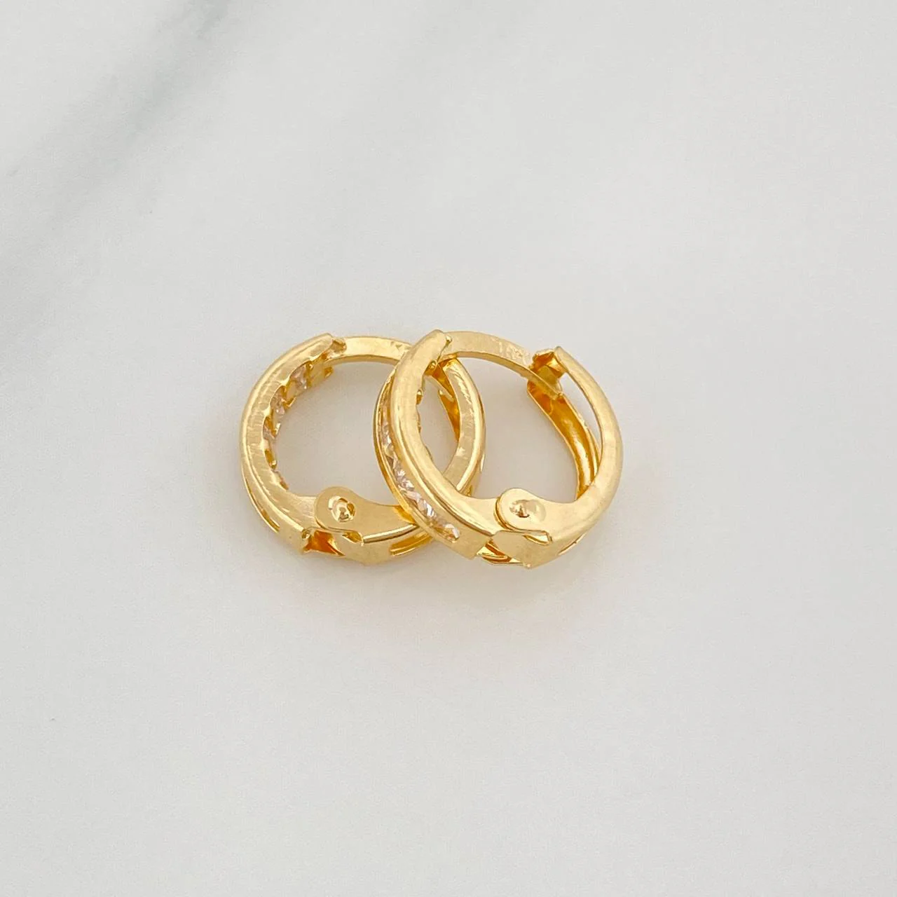 Candongas Carril 1.1 g / 1 cm Oro Amarillo 18K - Image 2