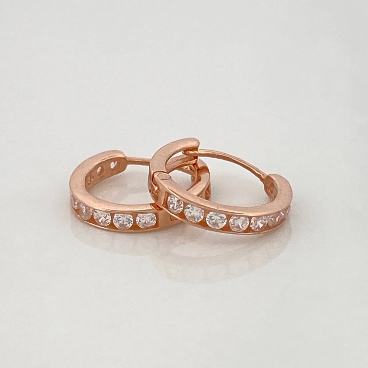 Candongas Carril 1.1g / 1cm Oro Rosa 18K - Image 3