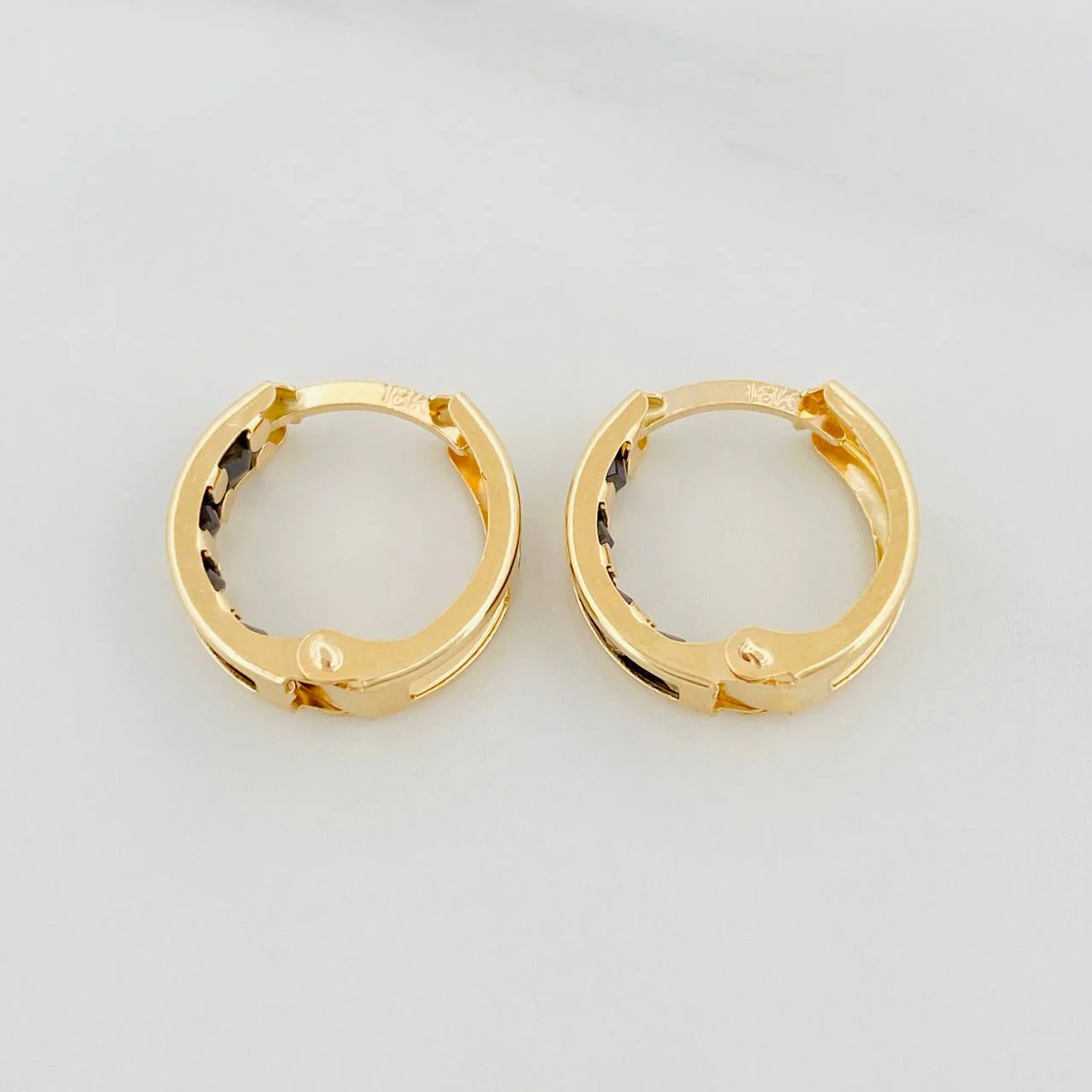 Candongas Carril 1.65 g / 1.3 cm Oro Amarillo 18K - Image 2