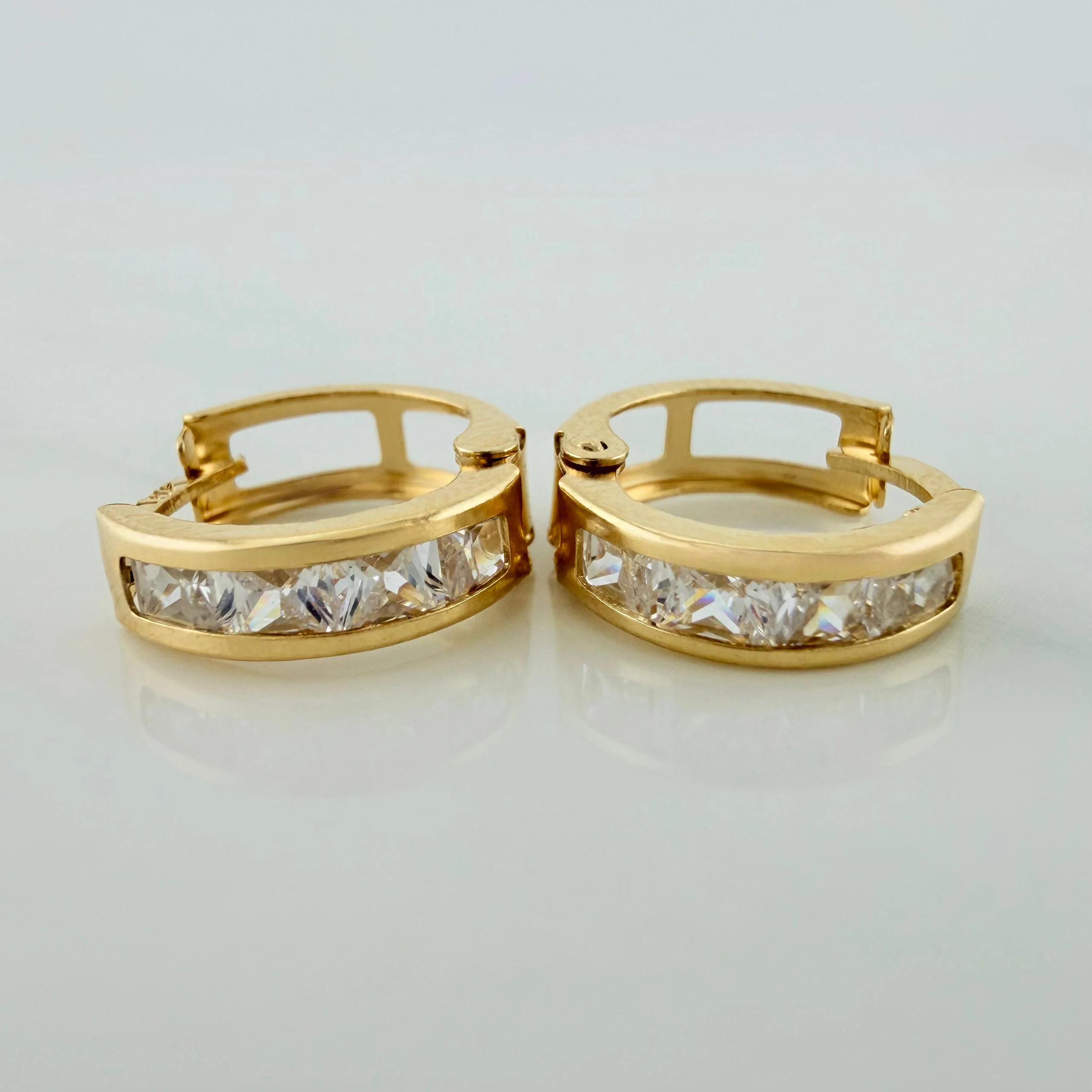 Candongas Carril 1.75 g / 1.3 cm Oro Amarillo 18K
