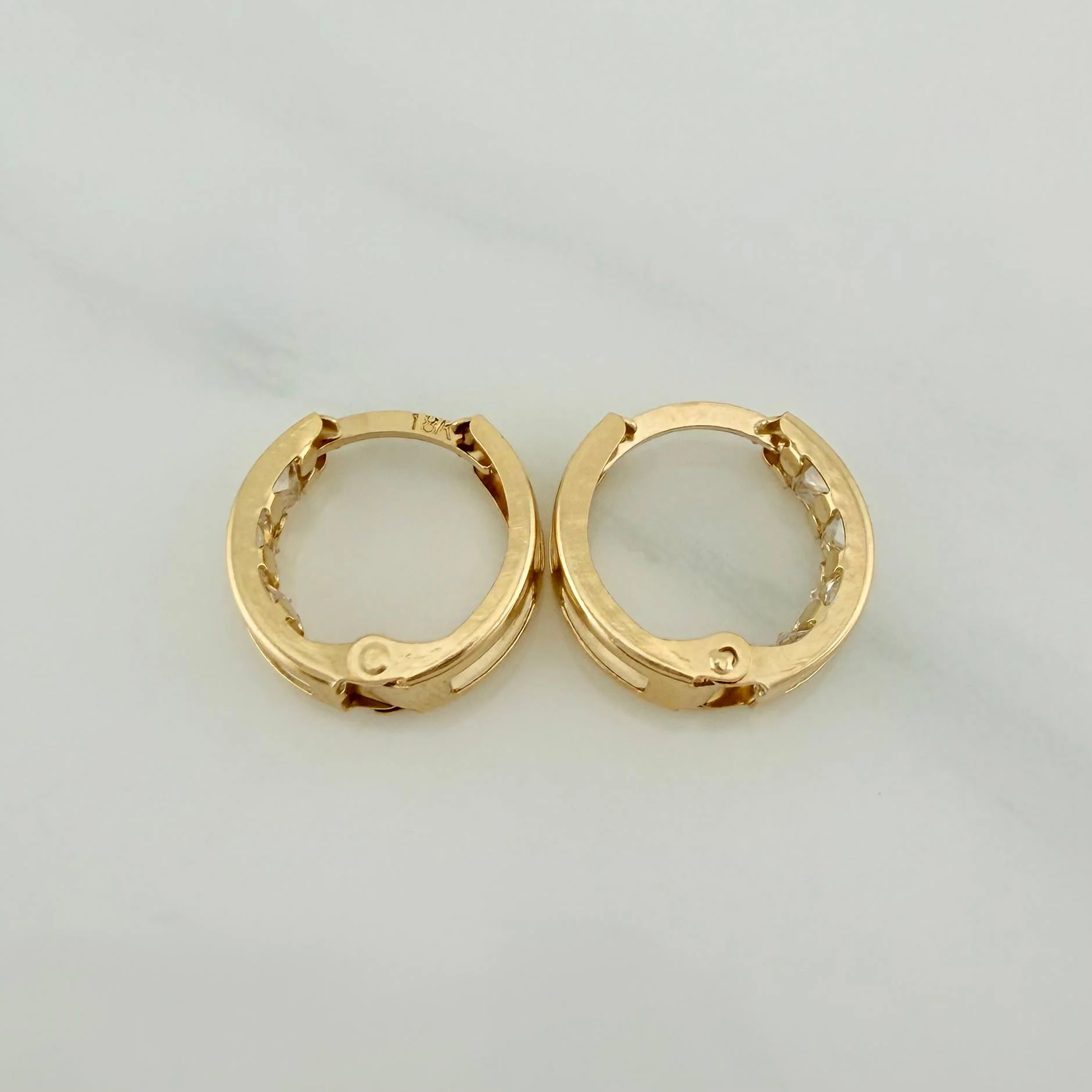 Candongas Carril 1.75 g / 1.3 cm Oro Amarillo 18K - Image 2