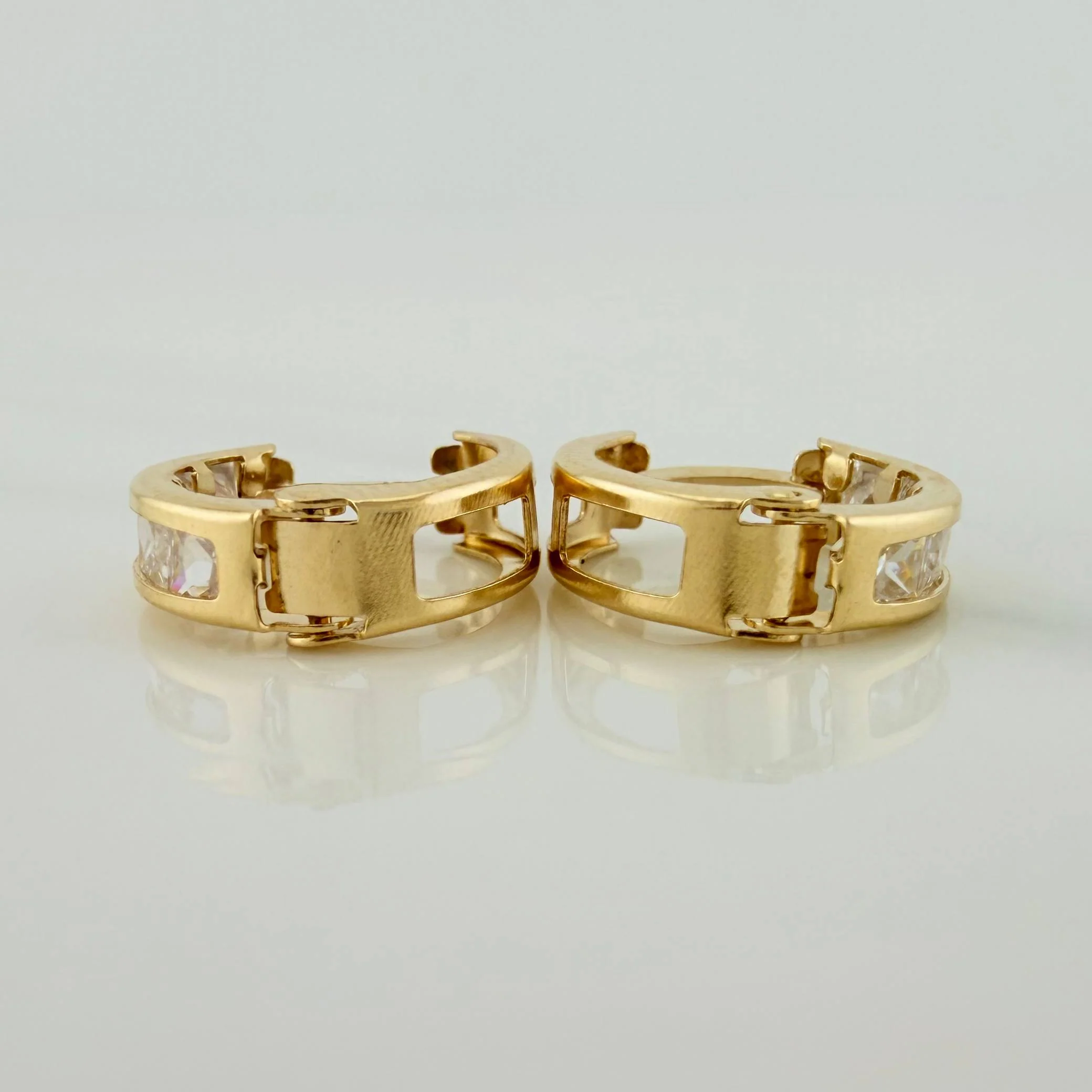 Candongas Carril 1.75 g / 1.3 cm Oro Amarillo 18K - Image 4