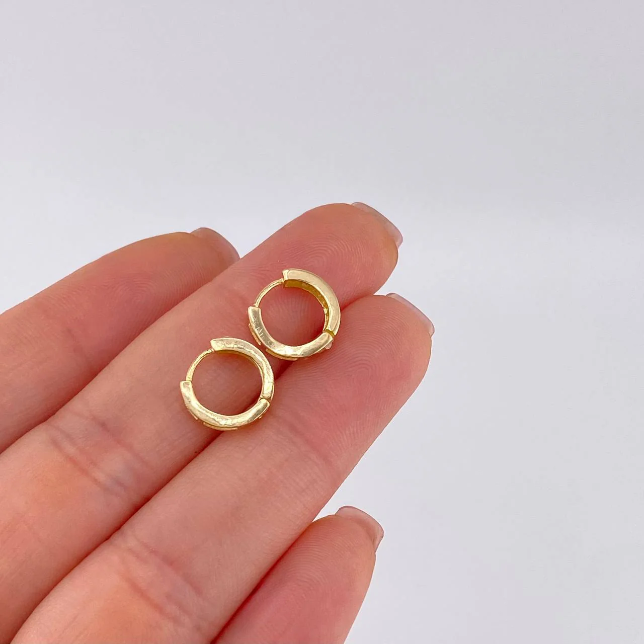 Candongas Carril Doble 1.7 g / 1 cm Oro Amarillo 18K - Image 5