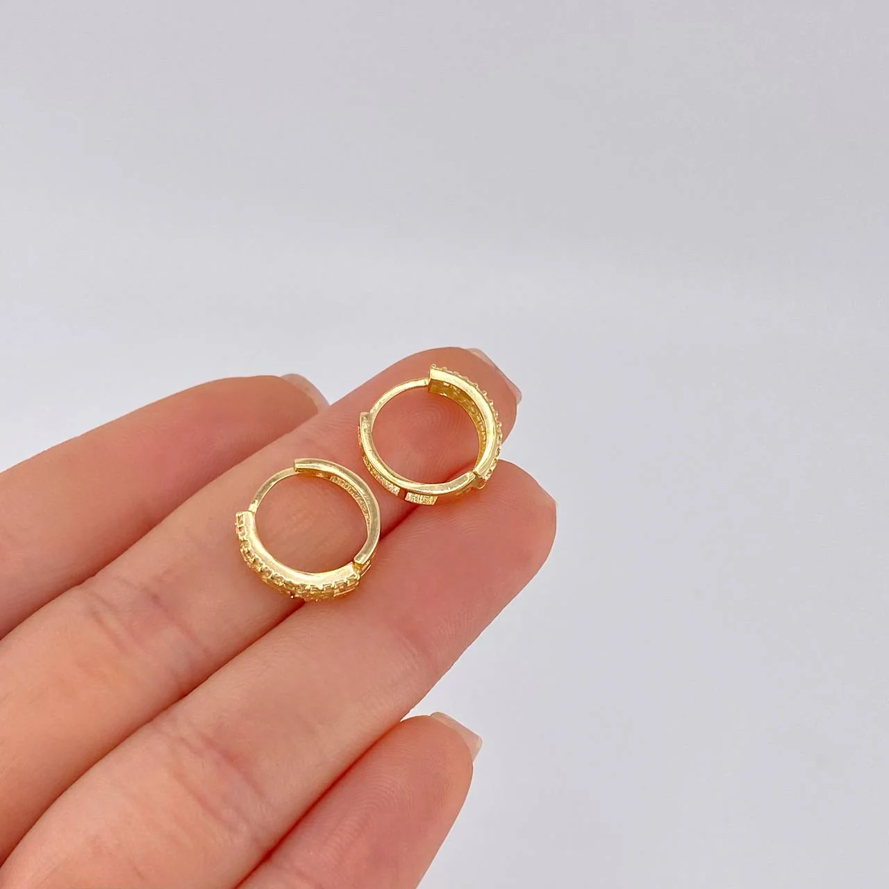 Candongas Carril Trival 2.45 g / 1.2 cm Oro Amarillo 18K - Image 4