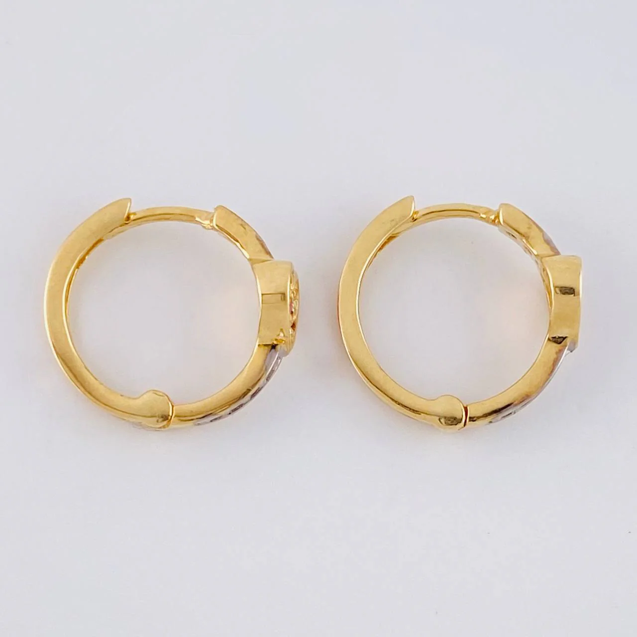Candongas Corazón Tupido 2.2g / 1.2cm Oro Amarillo 18K