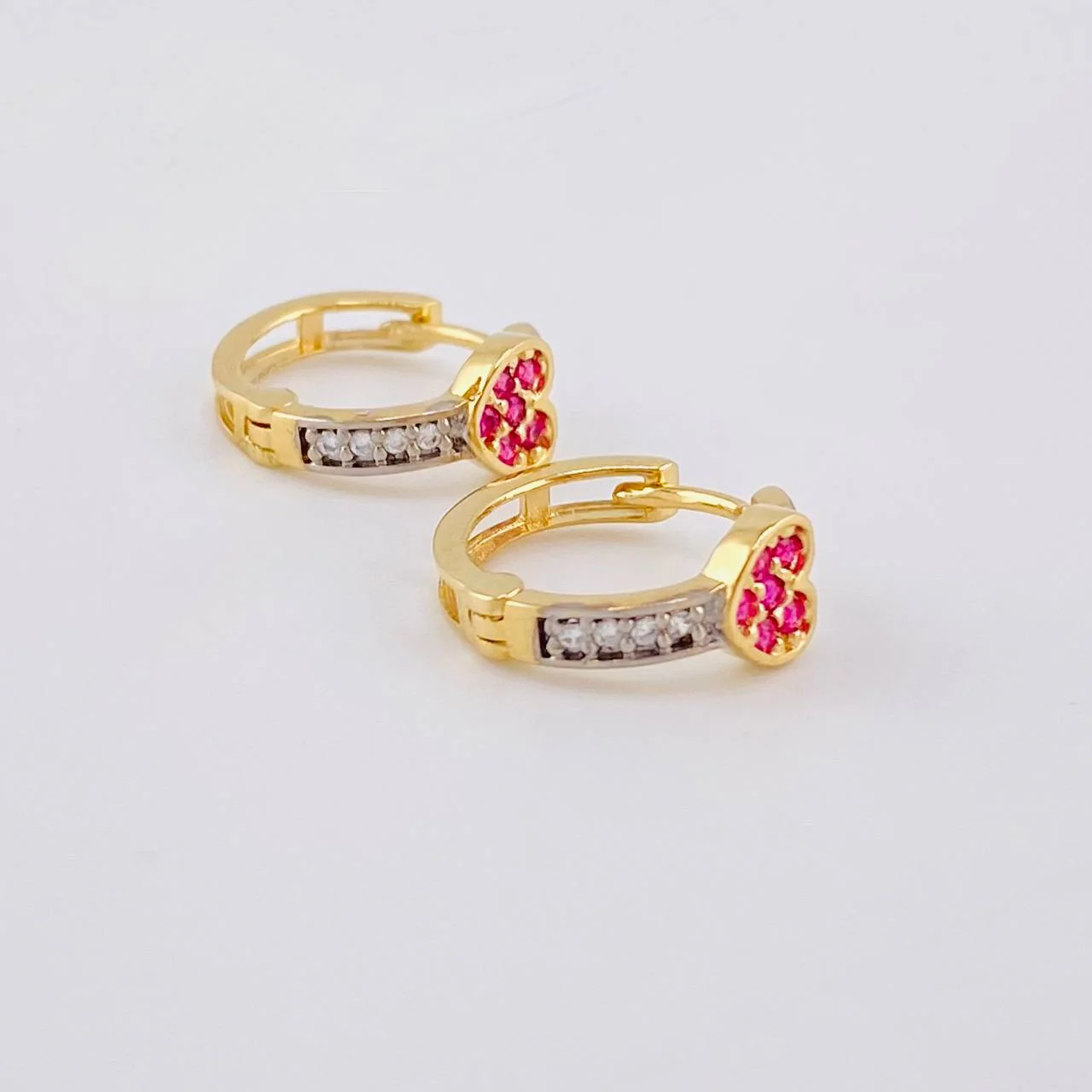 Candongas Corazón Tupido 2.2g / 1.2cm Oro Amarillo 18K - Image 3