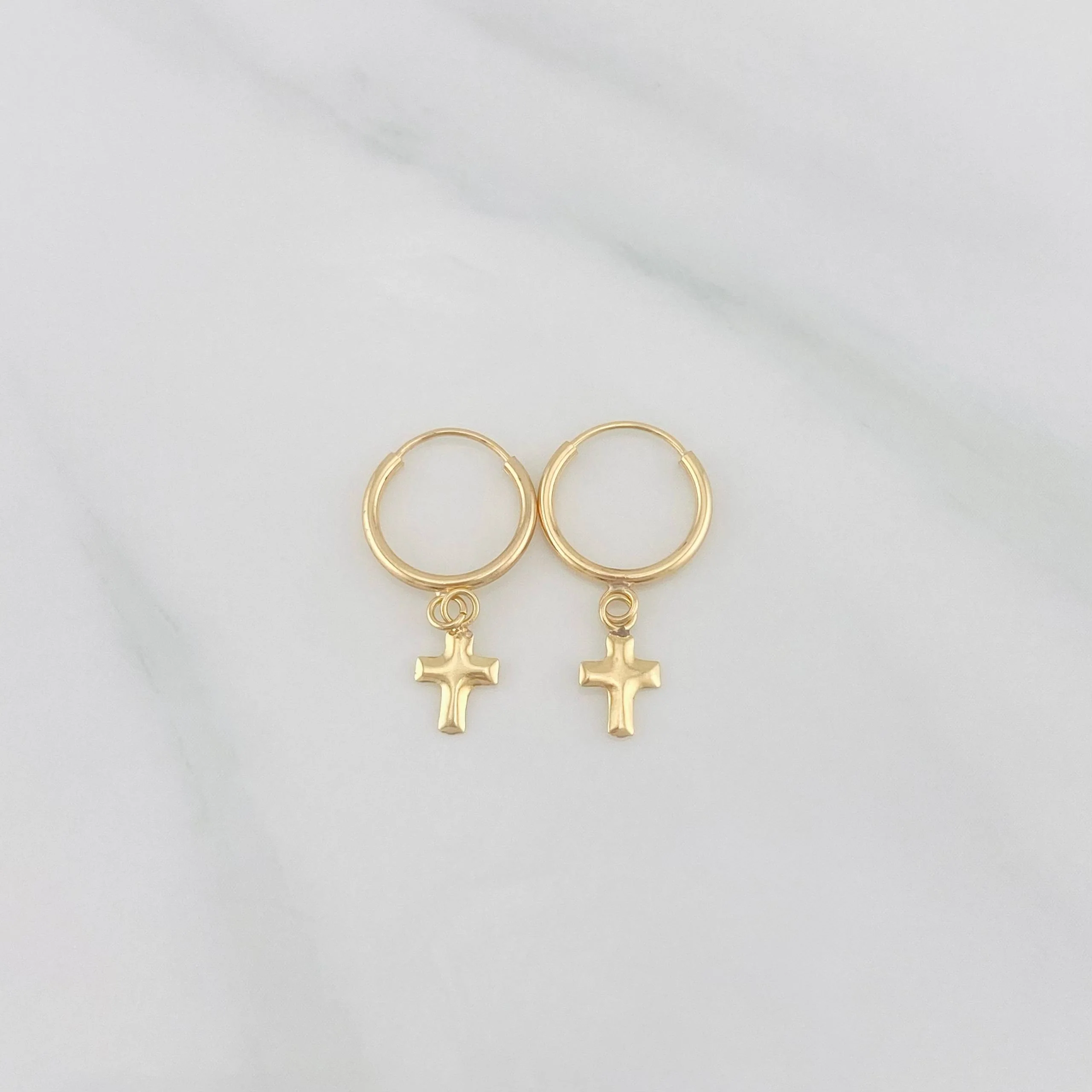 Candongas Cruz 0.6g / 2cm Oro Amarillo 18K