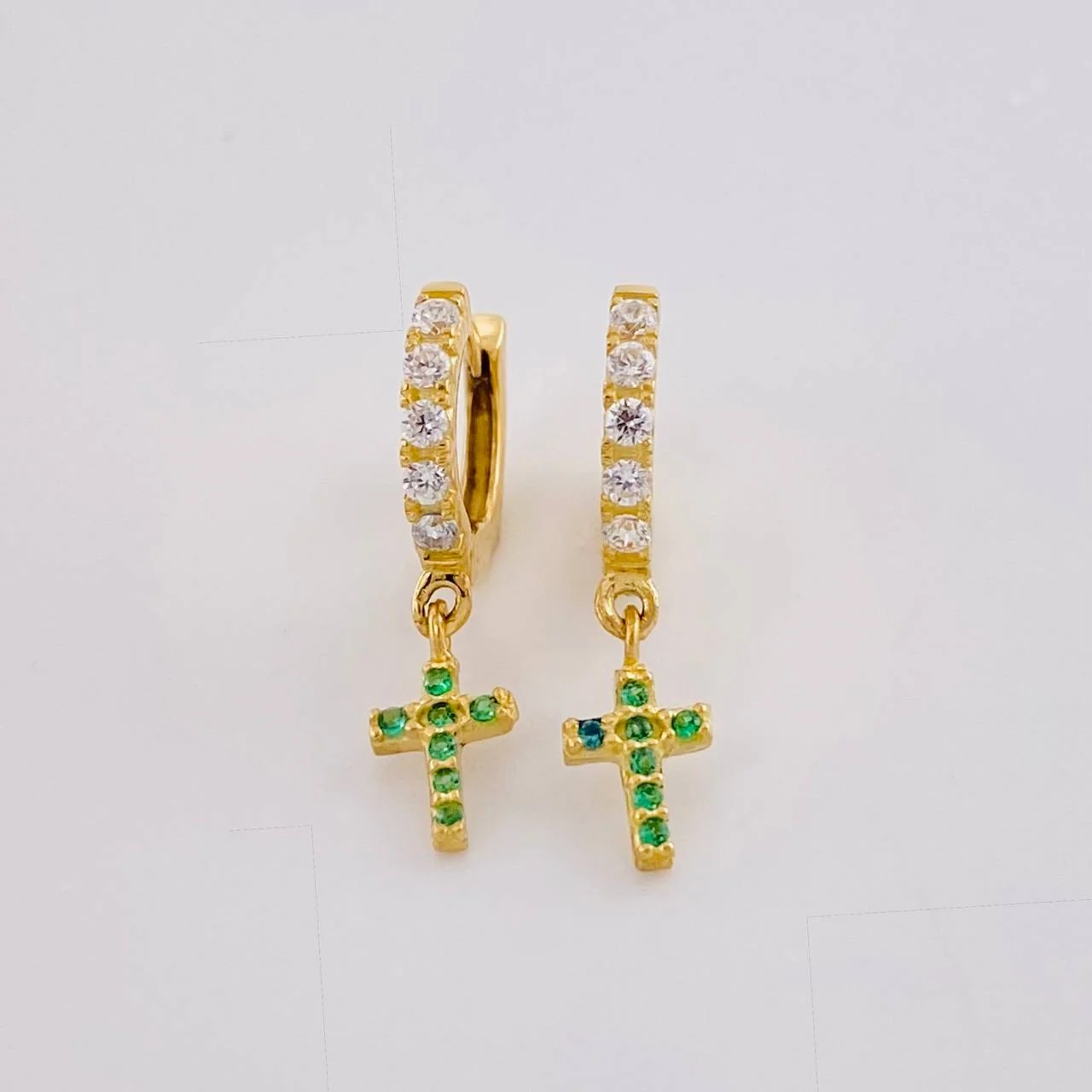 Candongas Cruz Tupida 1.6 g / 1.8 cm Oro Amarillo 18K