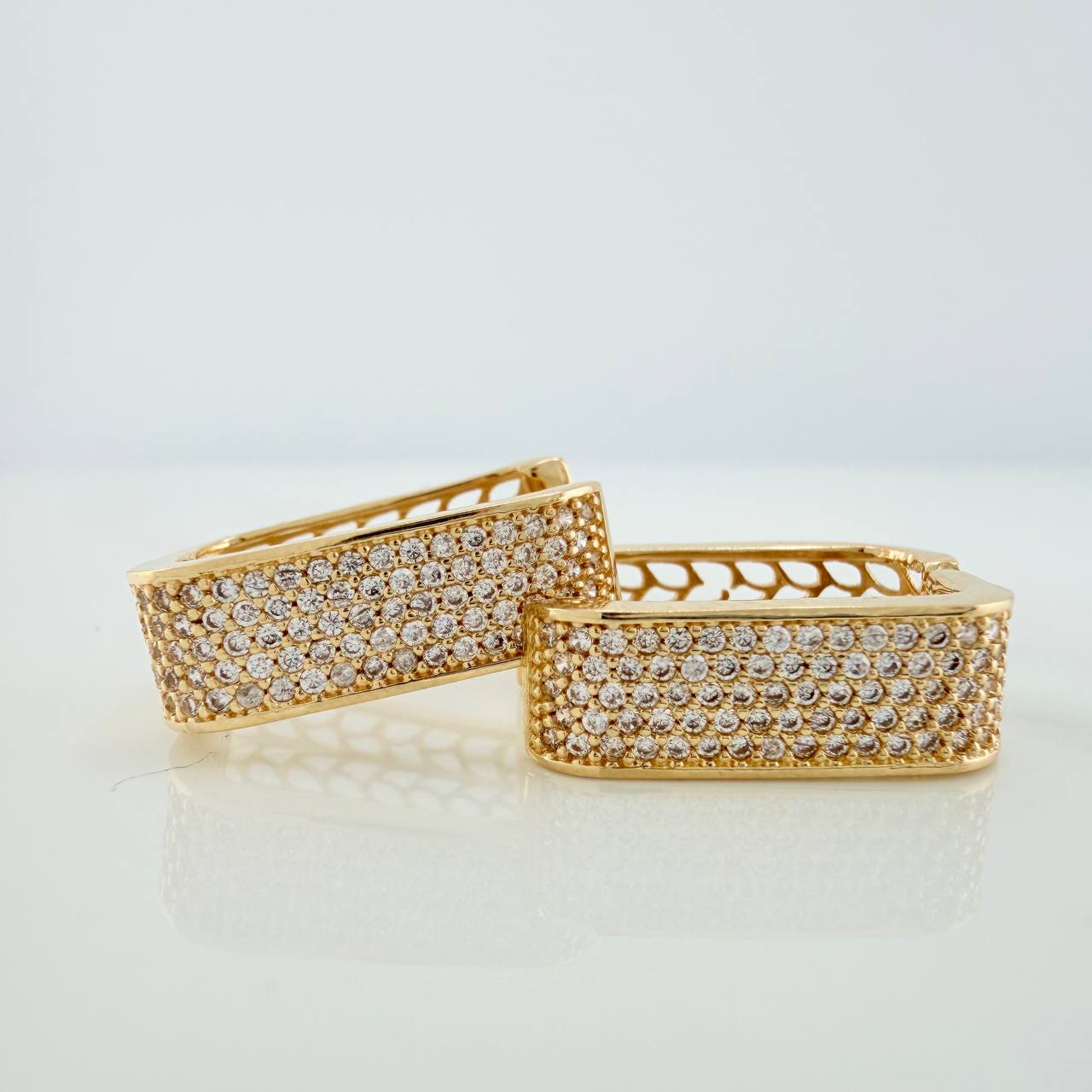 Candongas Cuadradas 7.6gr / 2cm / Oro Amarillo 18K - Image 6