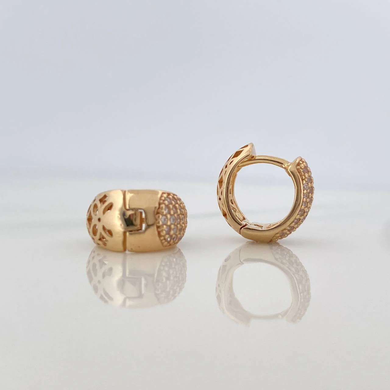 Candongas Daly Basteada 3.55gr / 1cm / Oro Amarillo 18K & - Image 3