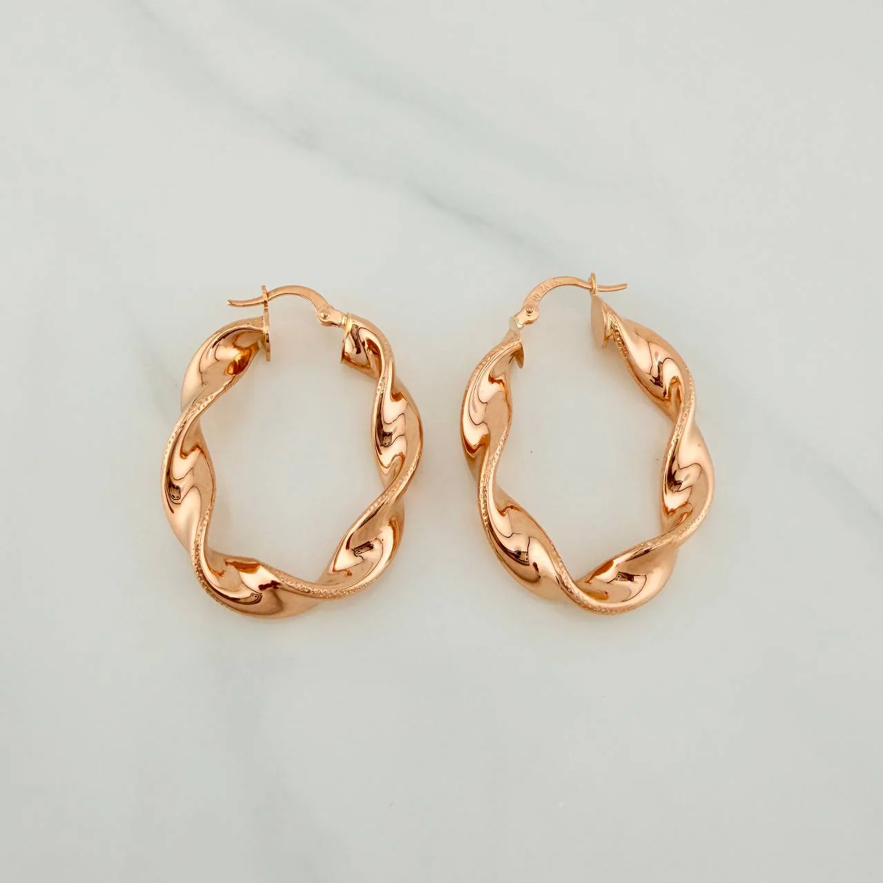 Candongas Demi 5.95gr / 4cm / Oro Rosa 18K $