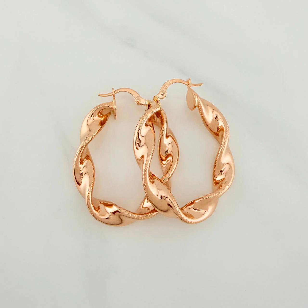 Candongas Demi 5.95gr / 4cm / Oro Rosa 18K $ - Image 2