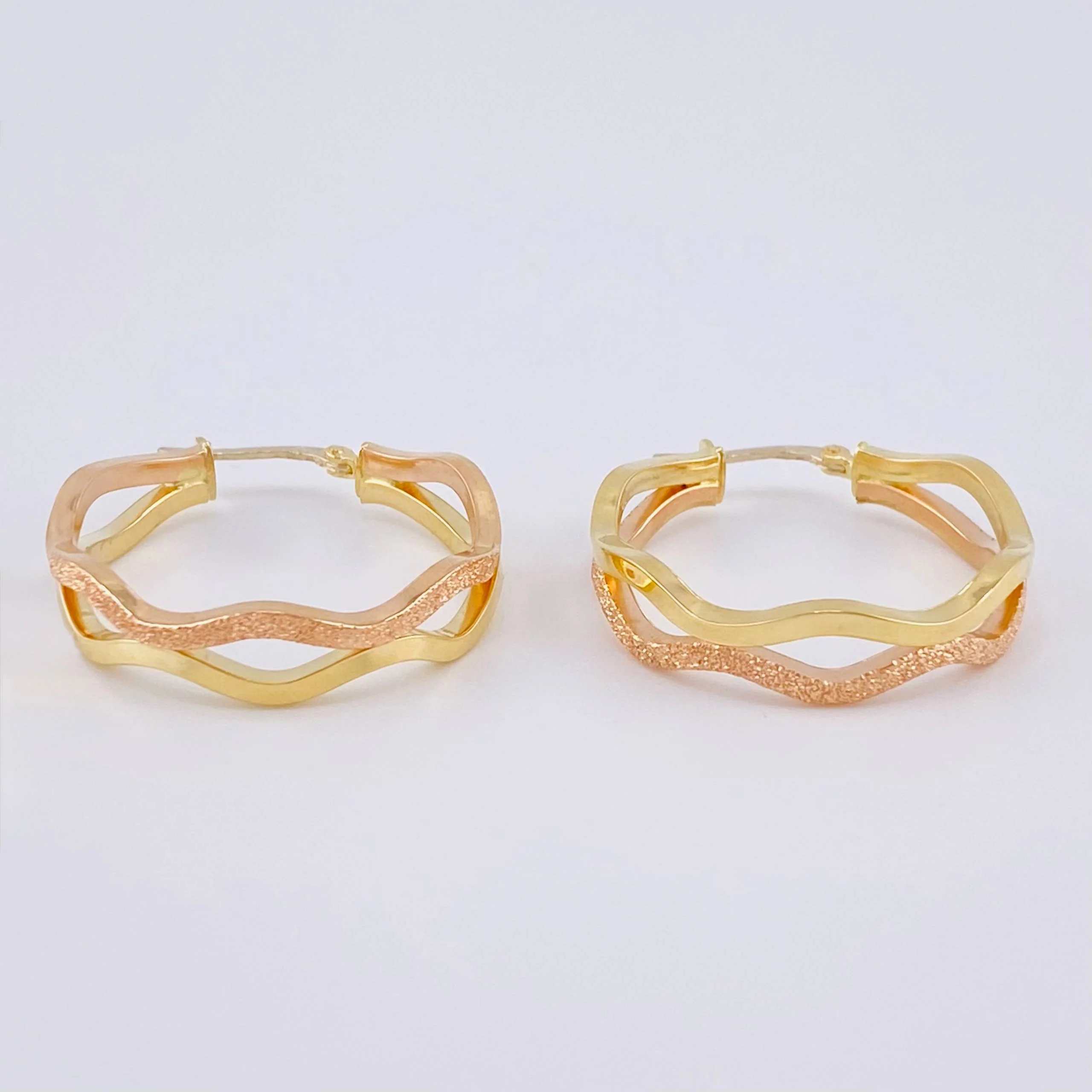 Candongas Infi 3.4 g / 3 cm Dos Oros Amarillo Rosa 18K - Image 3