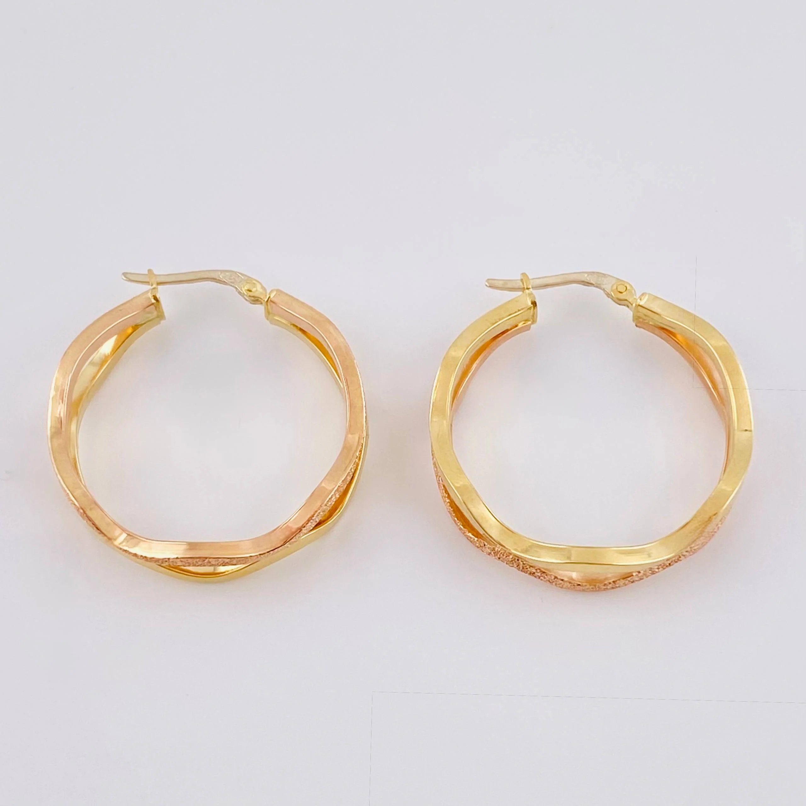 Candongas Infi 3.4 g / 3 cm Dos Oros Amarillo Rosa 18K - Image 4