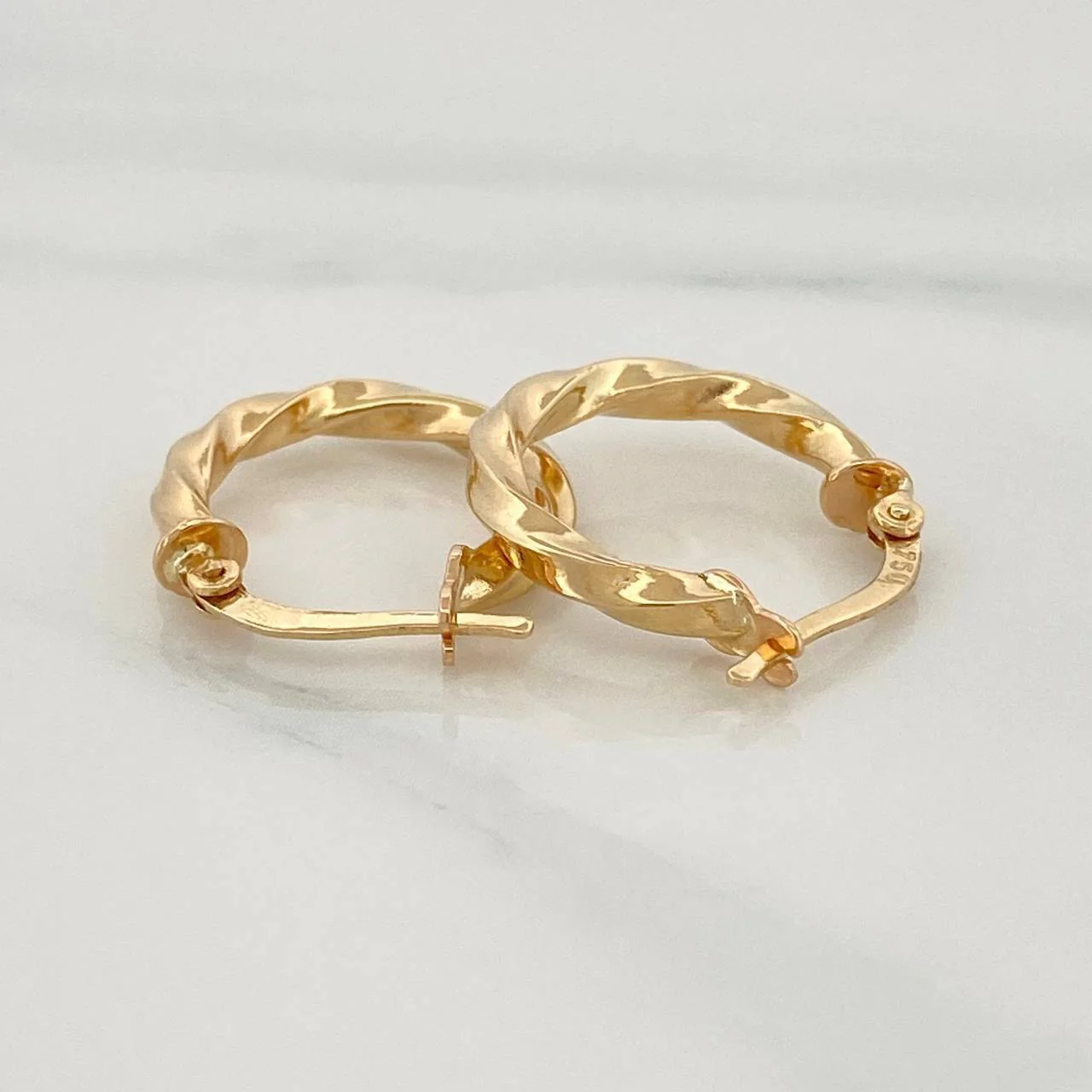Candongas Kari 1.85gr / 2cm / Entorchadas Oro Amarillo 18K - Image 3