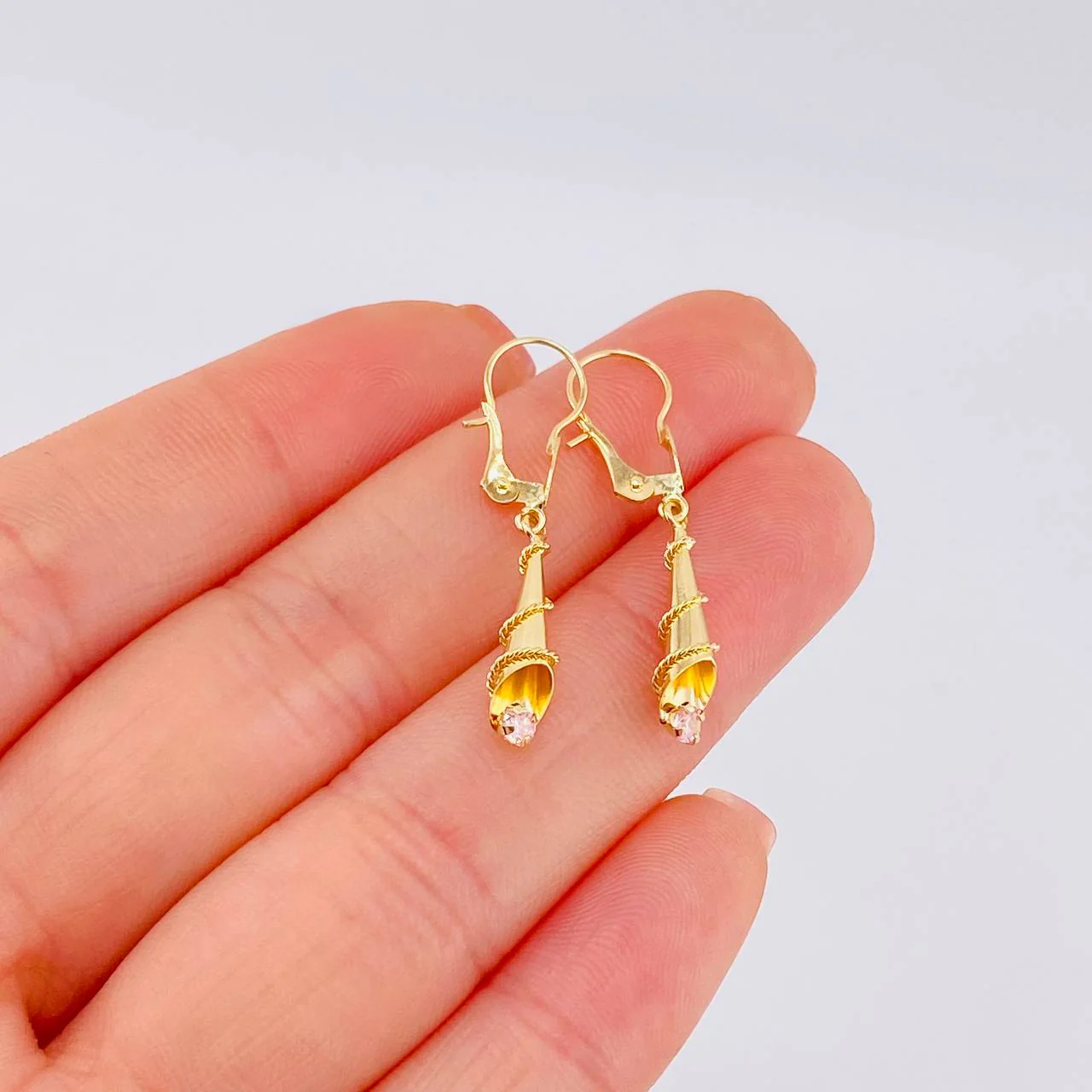 Candongas Lagrima 1.5 g / 3.6 cm Oro Amarillo 18K - Image 4