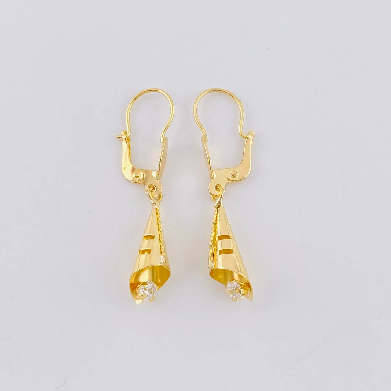 Candongas Lagrima Gota 1.7 g / 3.5 cm Oro Amarillo 18K