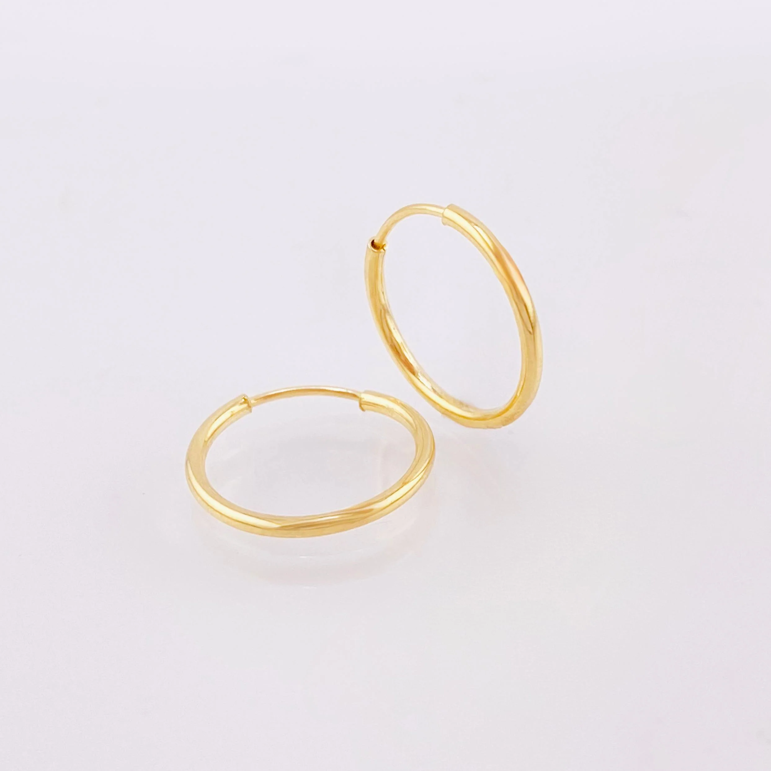 Candongas Mini Aro 0.7 g / 1 cm Oro Amarillo 18K - Image 3