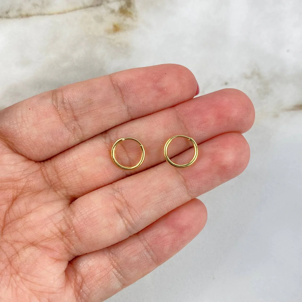 Candongas Mini Aro Liso 0.35gr / 0,9cm / Oro Amarillo 18K * - Image 3