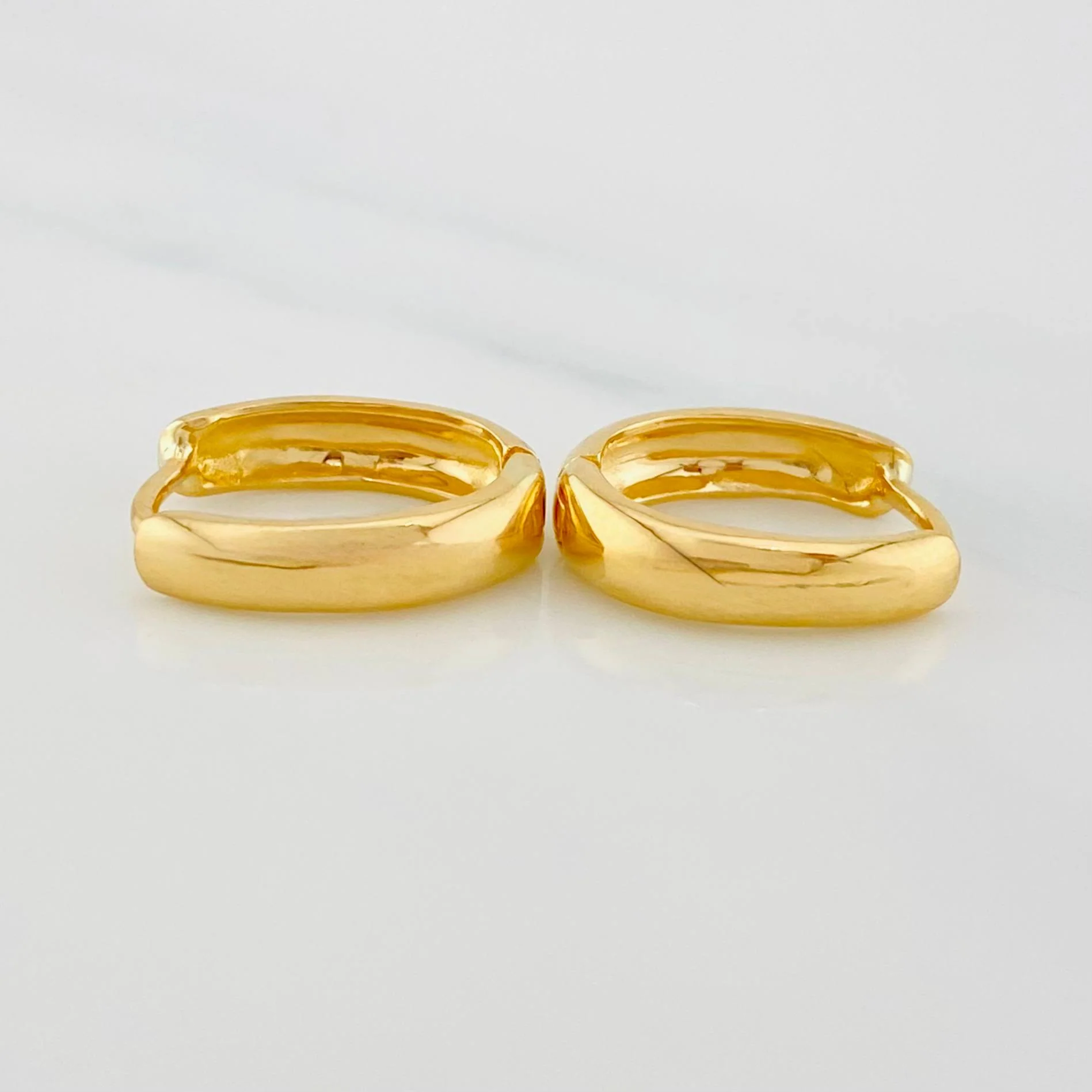Candongas Ovaladas 3.45 g / 1.7 cm Oro Amarillo 18K - Image 2