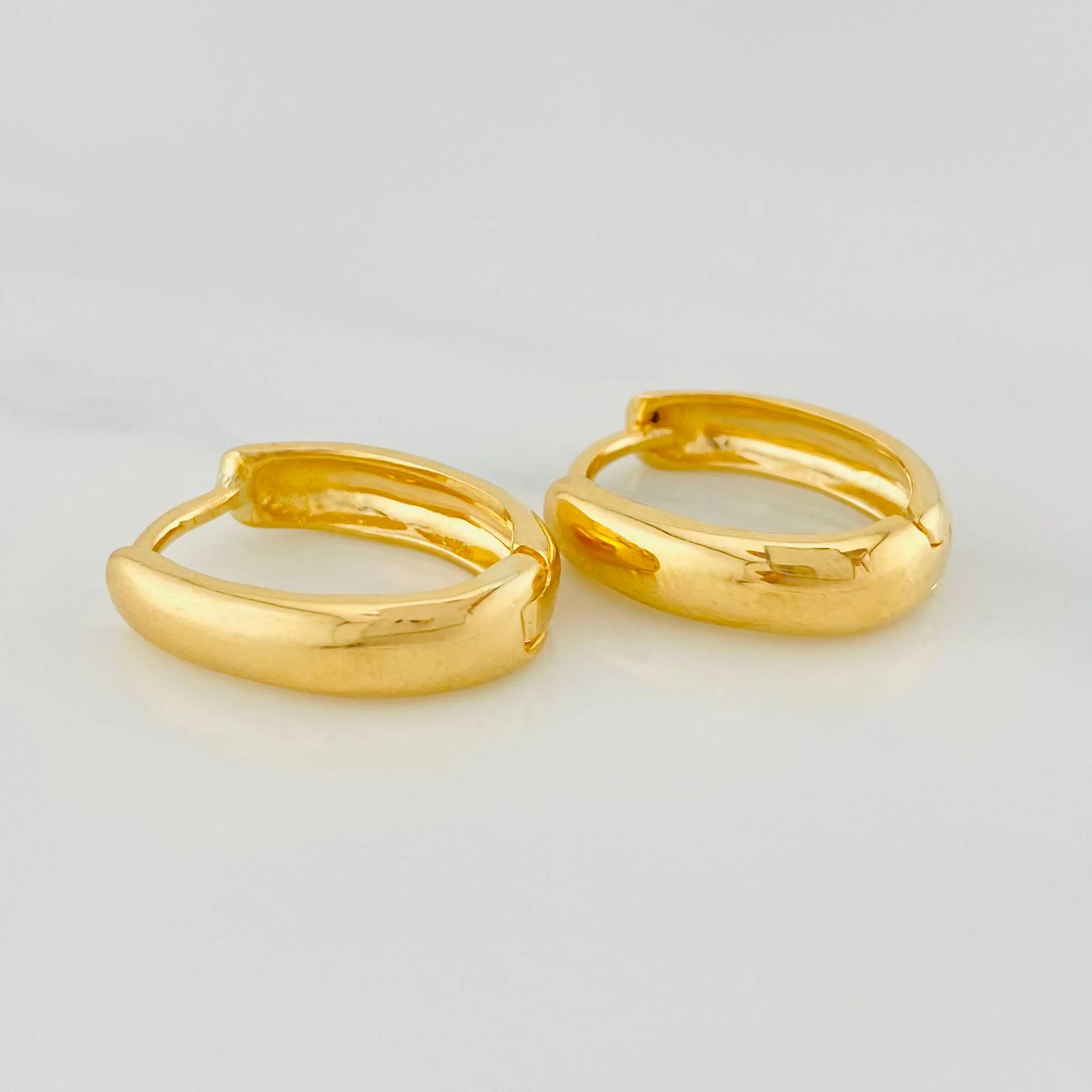 Candongas Ovaladas 3.45 g / 1.7 cm Oro Amarillo 18K - Image 3