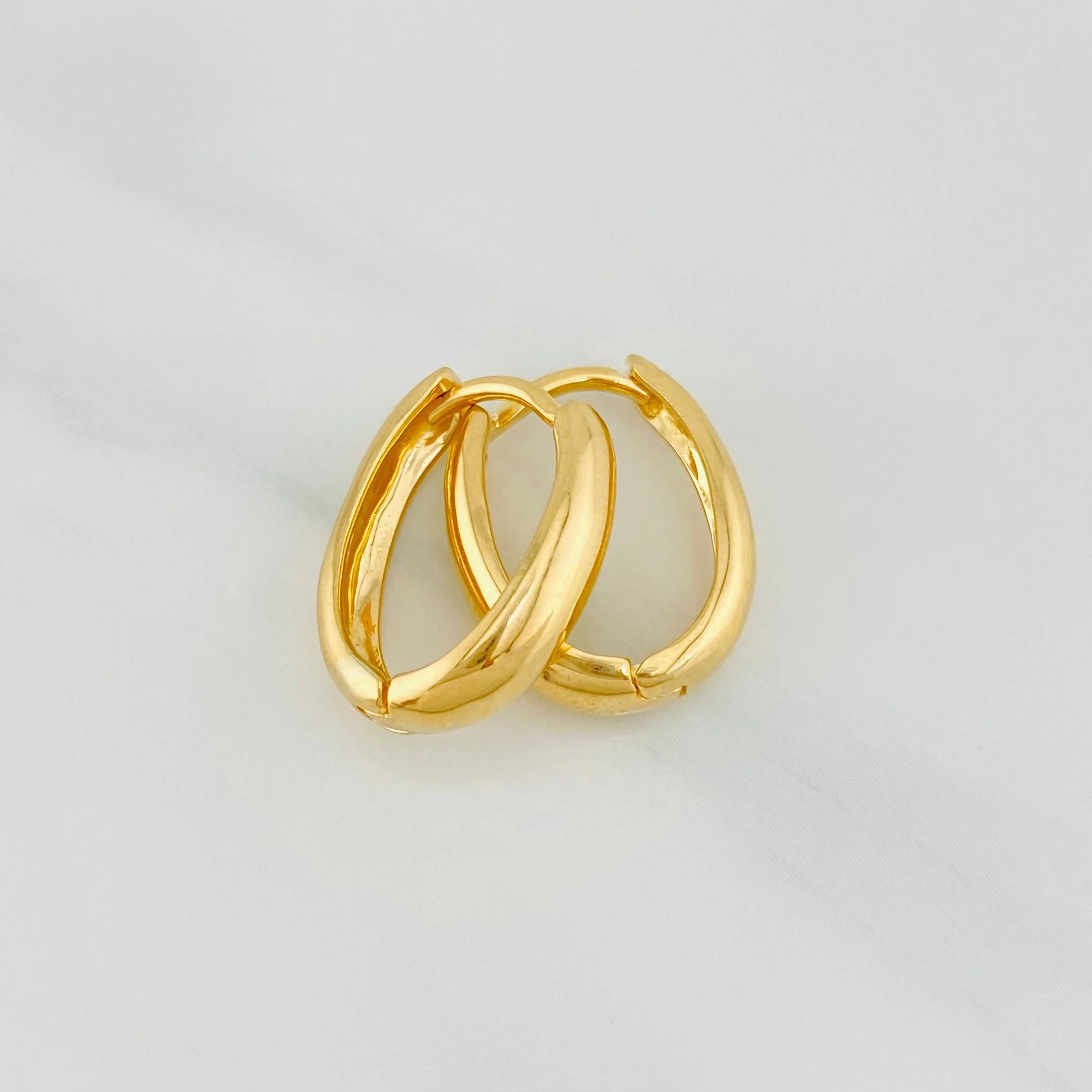 Candongas Ovaladas 3.45 g / 1.7 cm Oro Amarillo 18K - Image 4