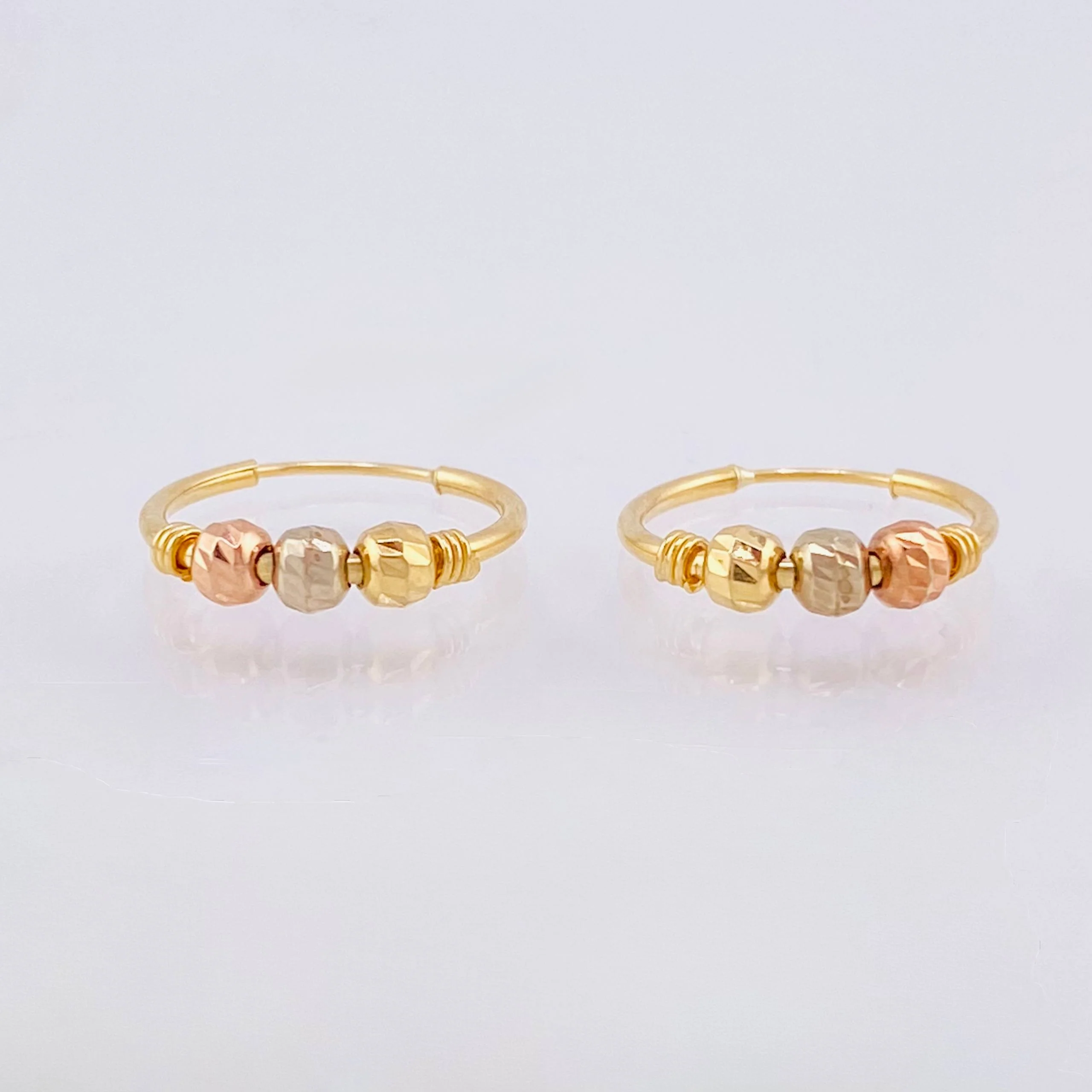 Candongas Trio 0.95 g / 1.3 cm Tres Oros 18K