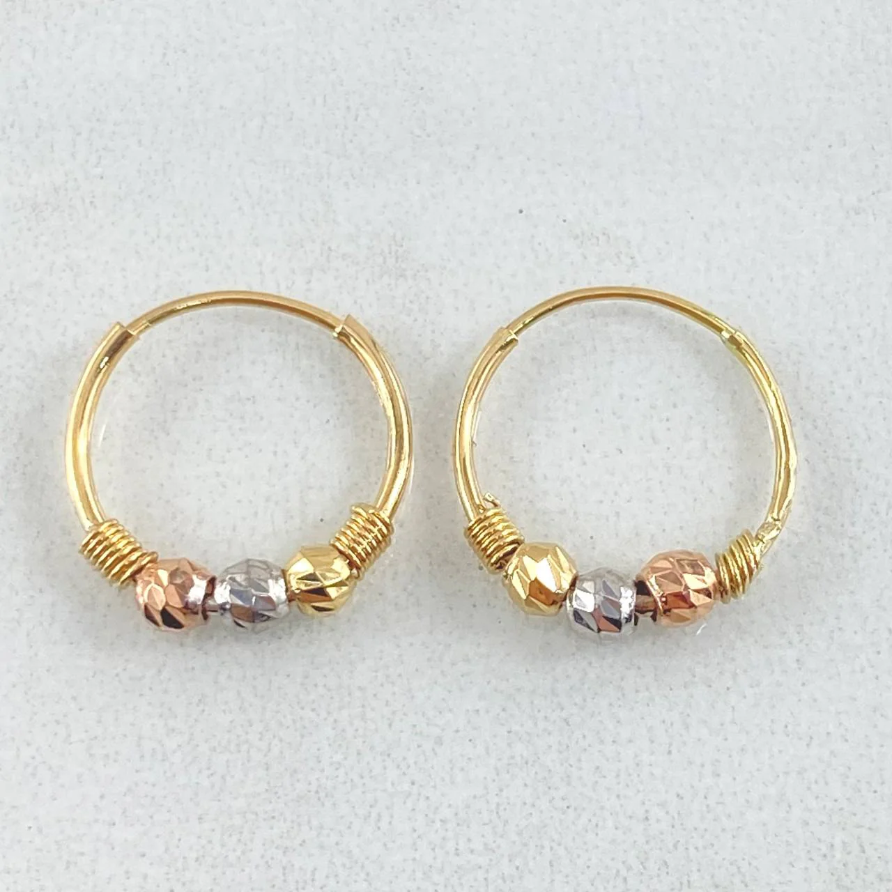 Candongas Trio 1.2gr / 1.7cm / Tres Oros 18K