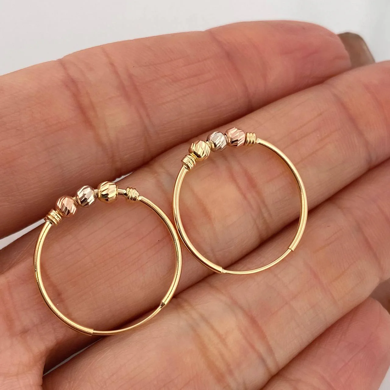 Candongas Trio 1.4 g / 2 cm Oro Amarillo 18K - Image 4