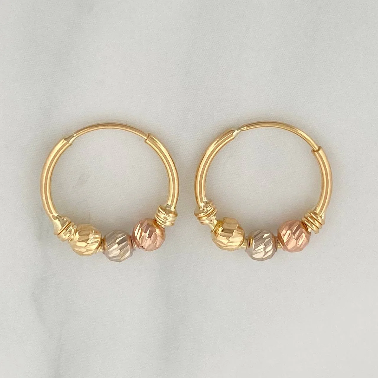 Candongas Trio 1 g / 1.3 cm Tres Oros 18K