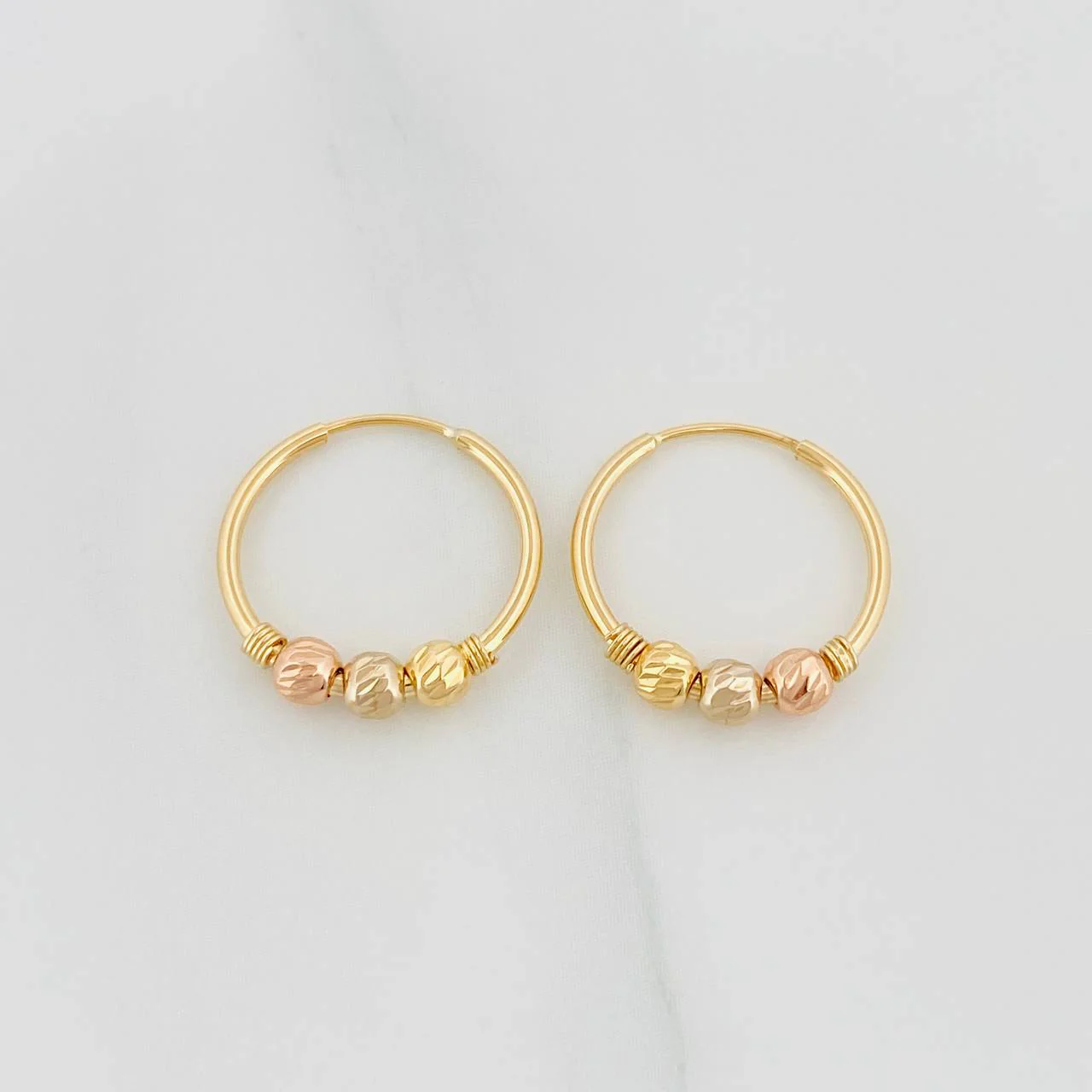 Candongas Trio 1 g / 1.5 cm Tres Oros 18K